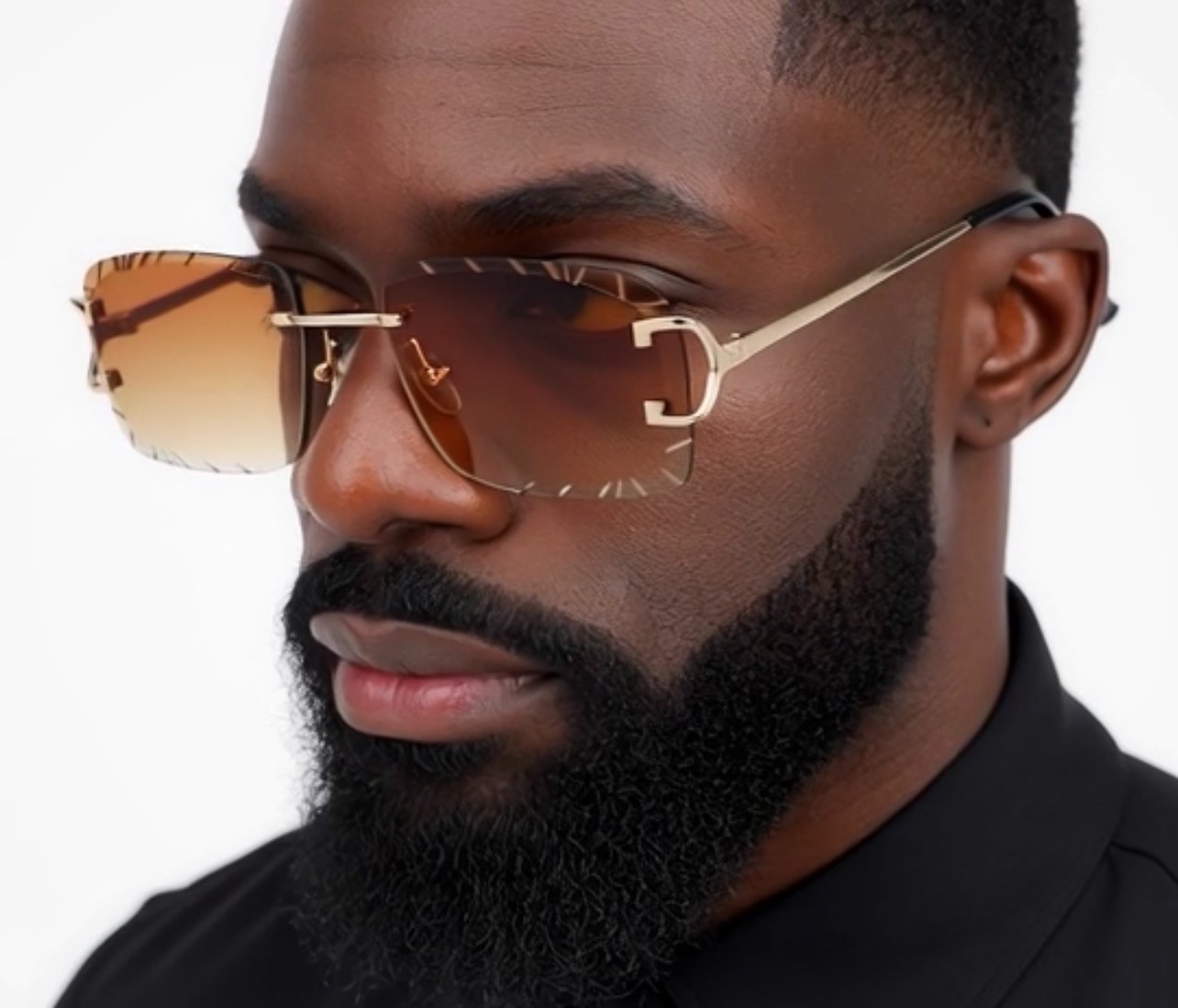 Sunglasses Framless Men Square Classic Retro Style Outdoor Hip Hop Migos Clear