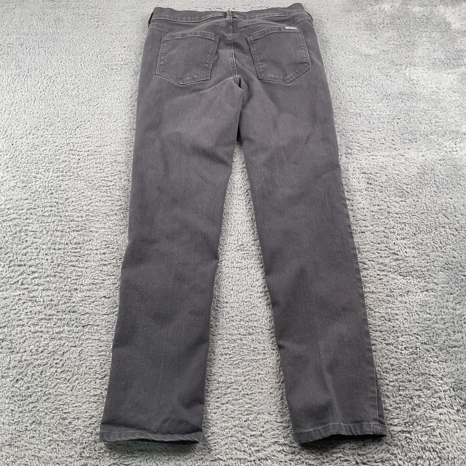 Eddie Bauer Jeans Womens 4 Gray Slightly Curvy Slim Straight Stretch Denim