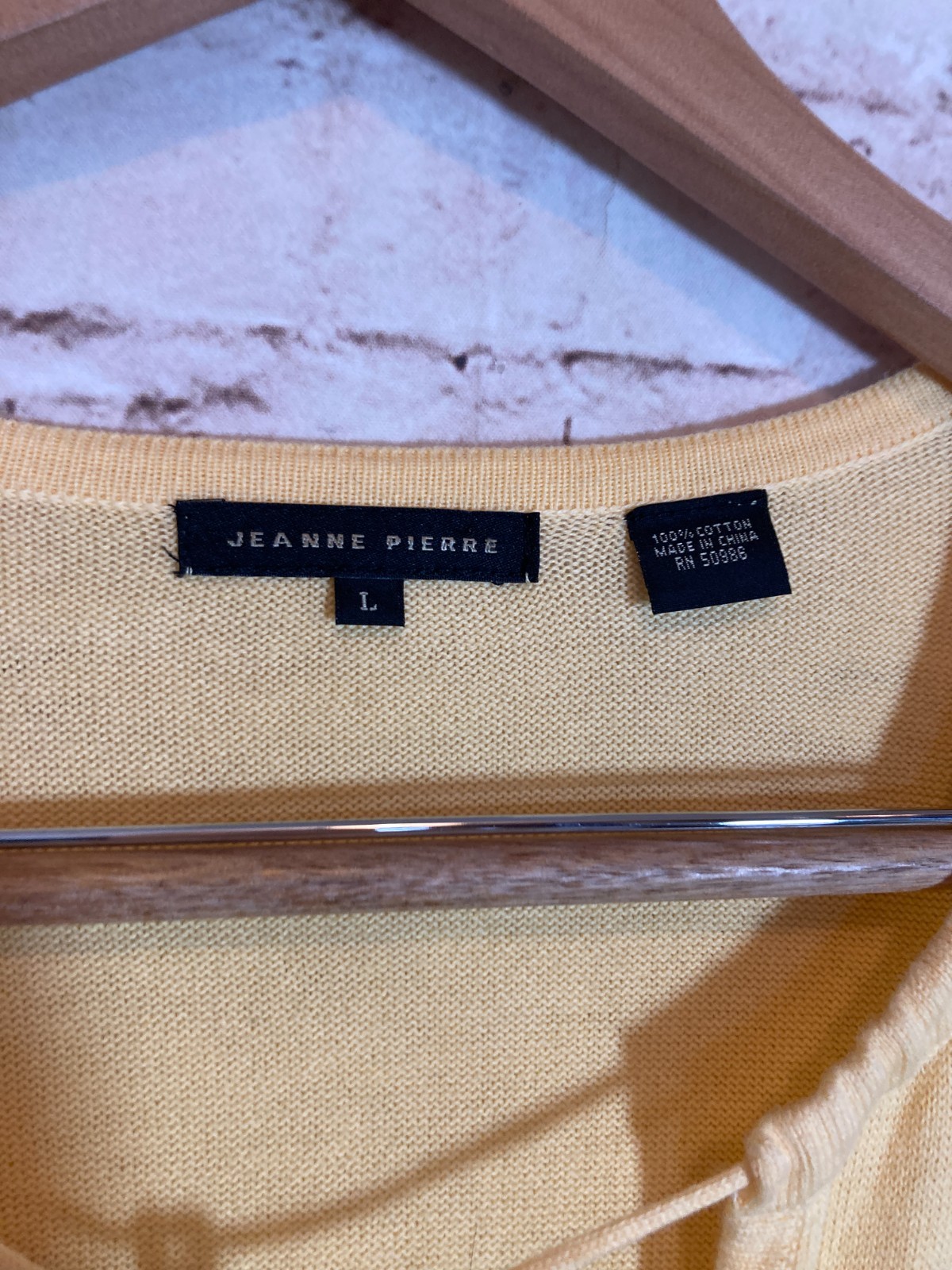 Jeanne Pierre Sweater Women Large Yellow Lightweight Tunic Length Beachy Tassels