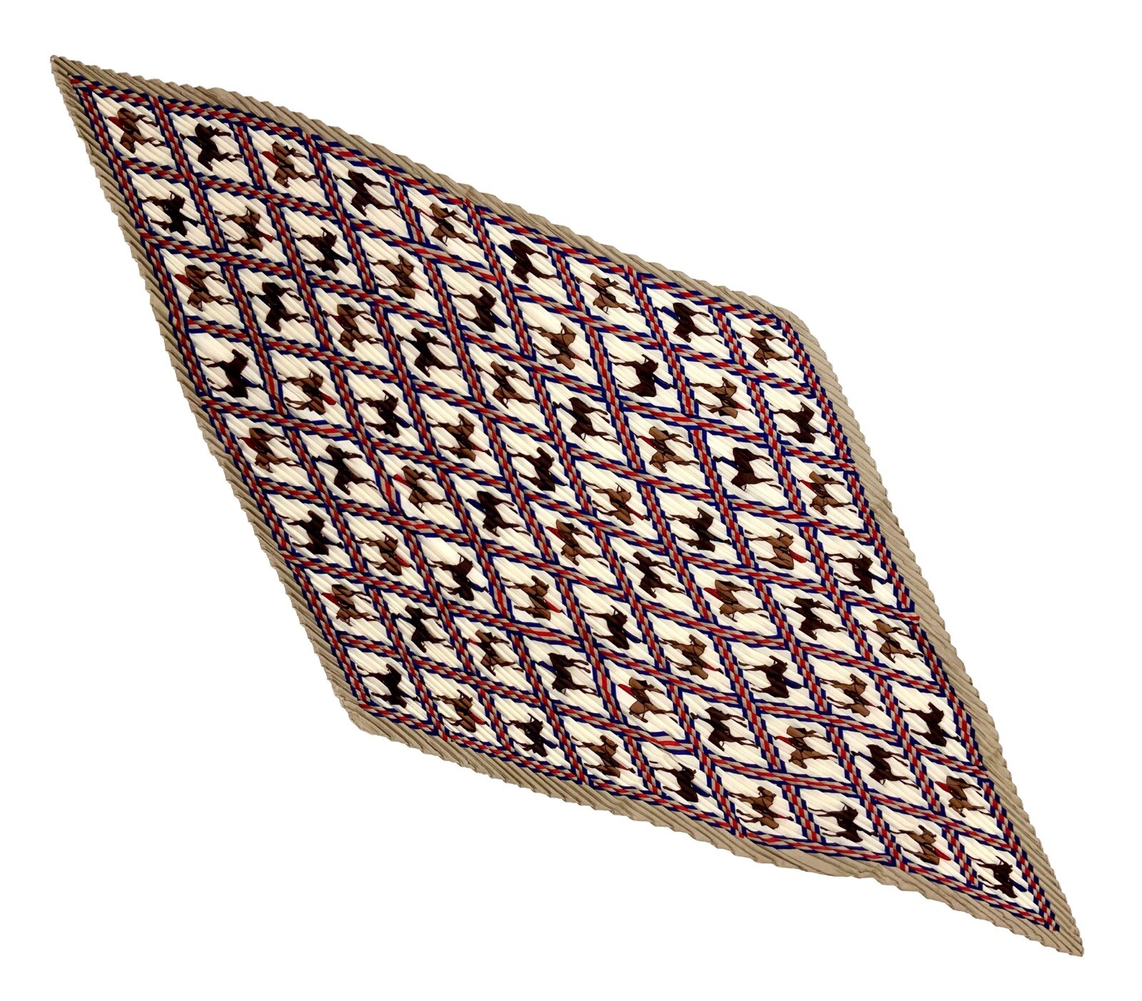 Pleated Scarf 27”X27” Horses Pattern For Any Season