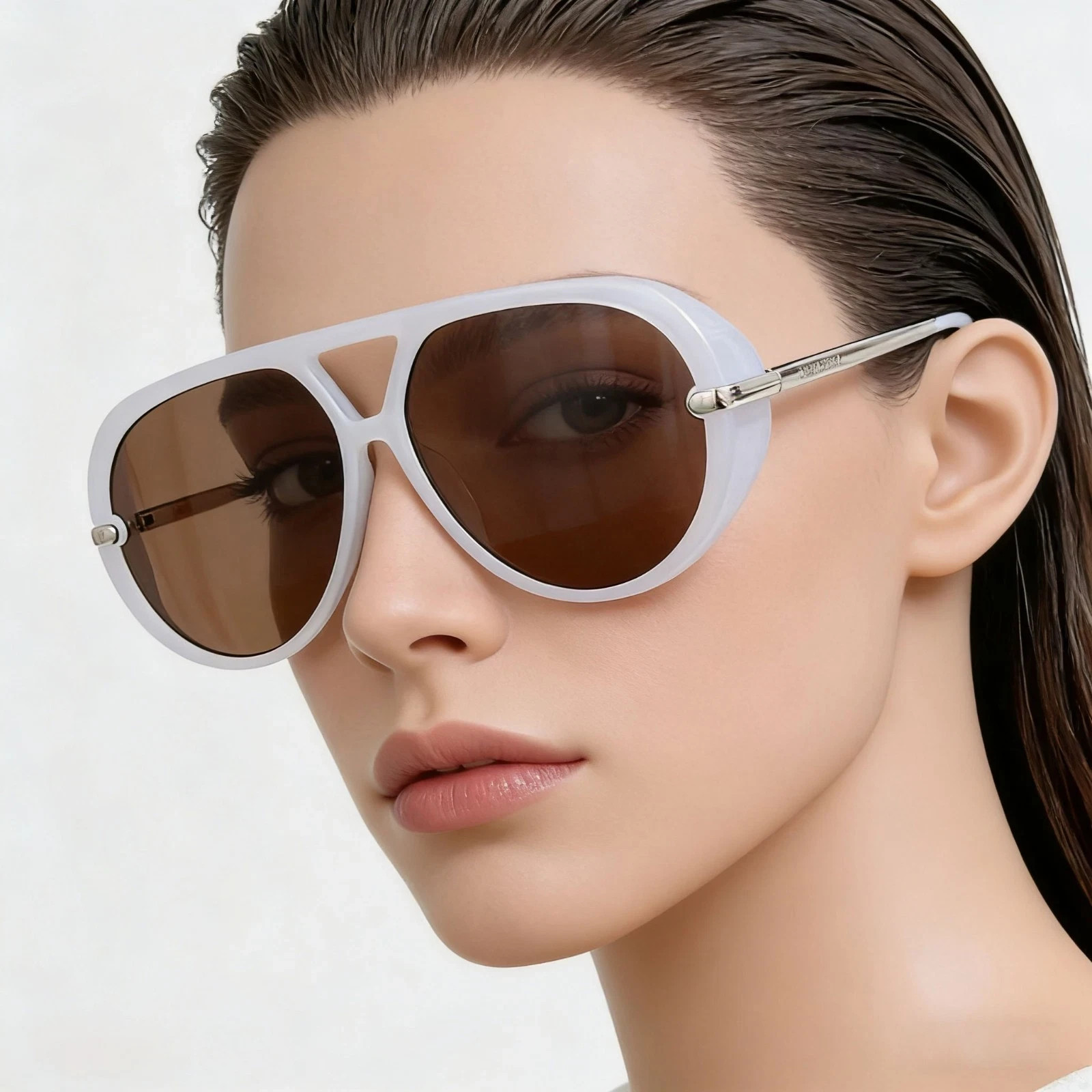 Bottega Veneta BV1273 Women’s Sunglasses Oversized White Frame Brown Lens 63mm