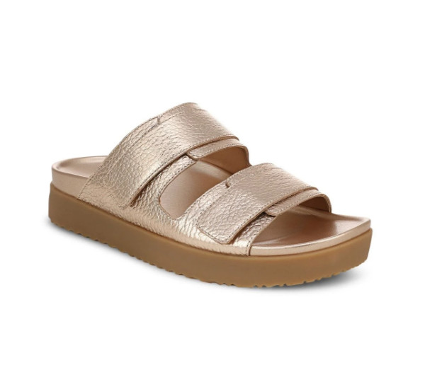 VIONIC Women’s Riviera Platform Sandal – Bronze Leather (Medium)