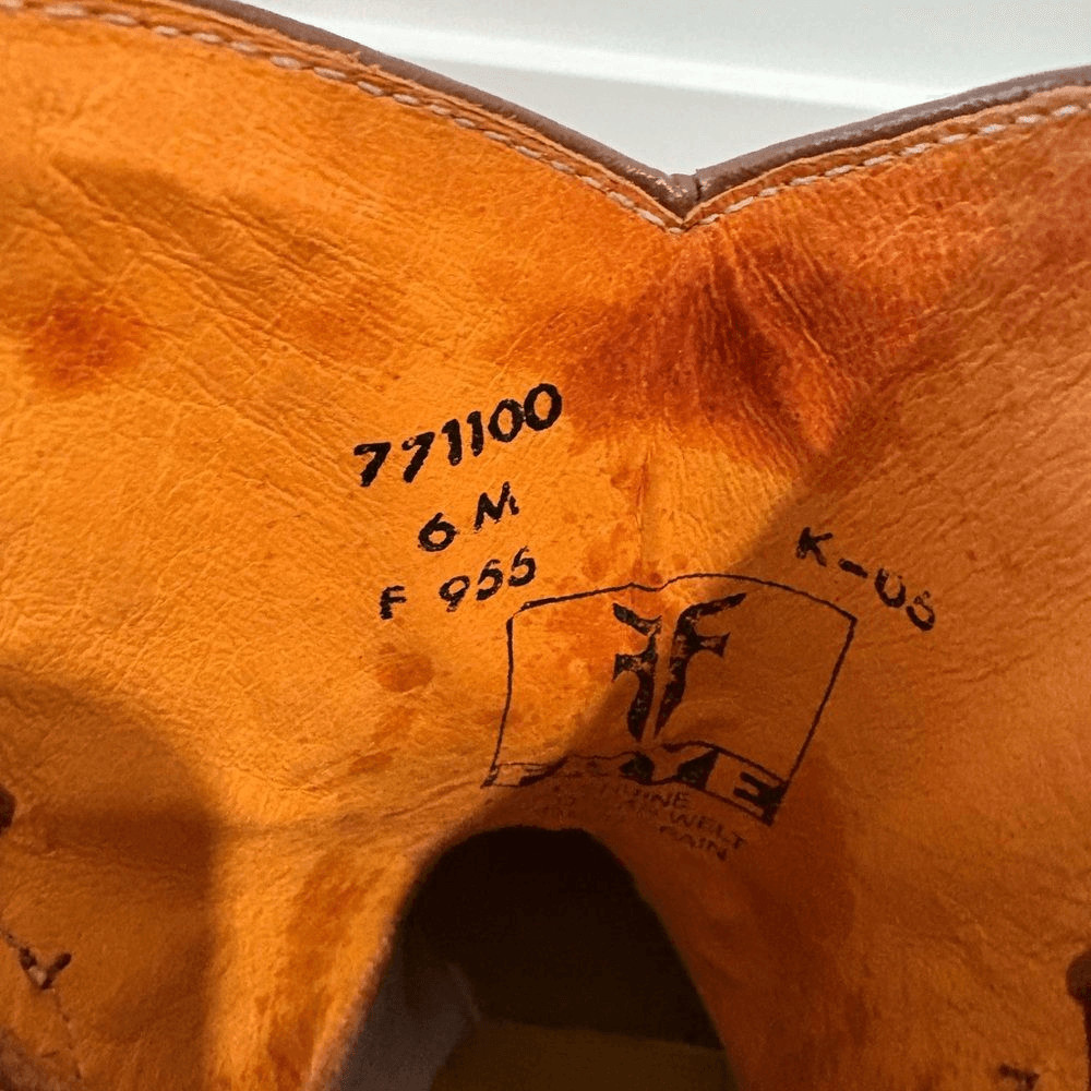 Frye Brown and Tan Leather Western Boots