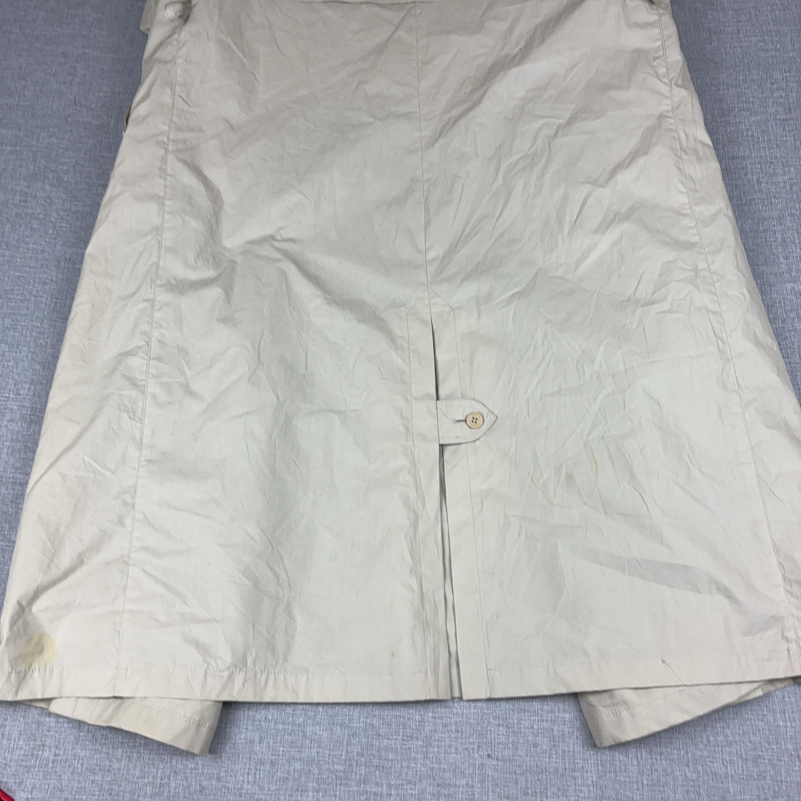 London Fog Coat Mens M Beige Trench Coat Collared Lined Pockets Cotton