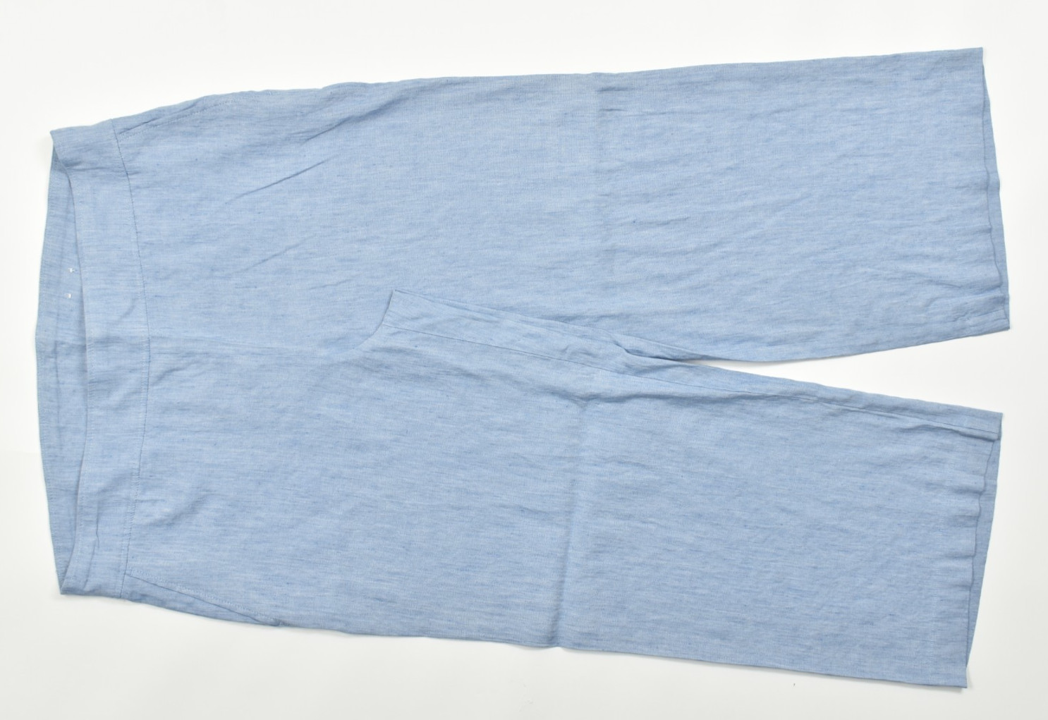 Chico’ s Women’s Pull On Linen Blend Straight Crop Pants Blue Size 3.5 (18)