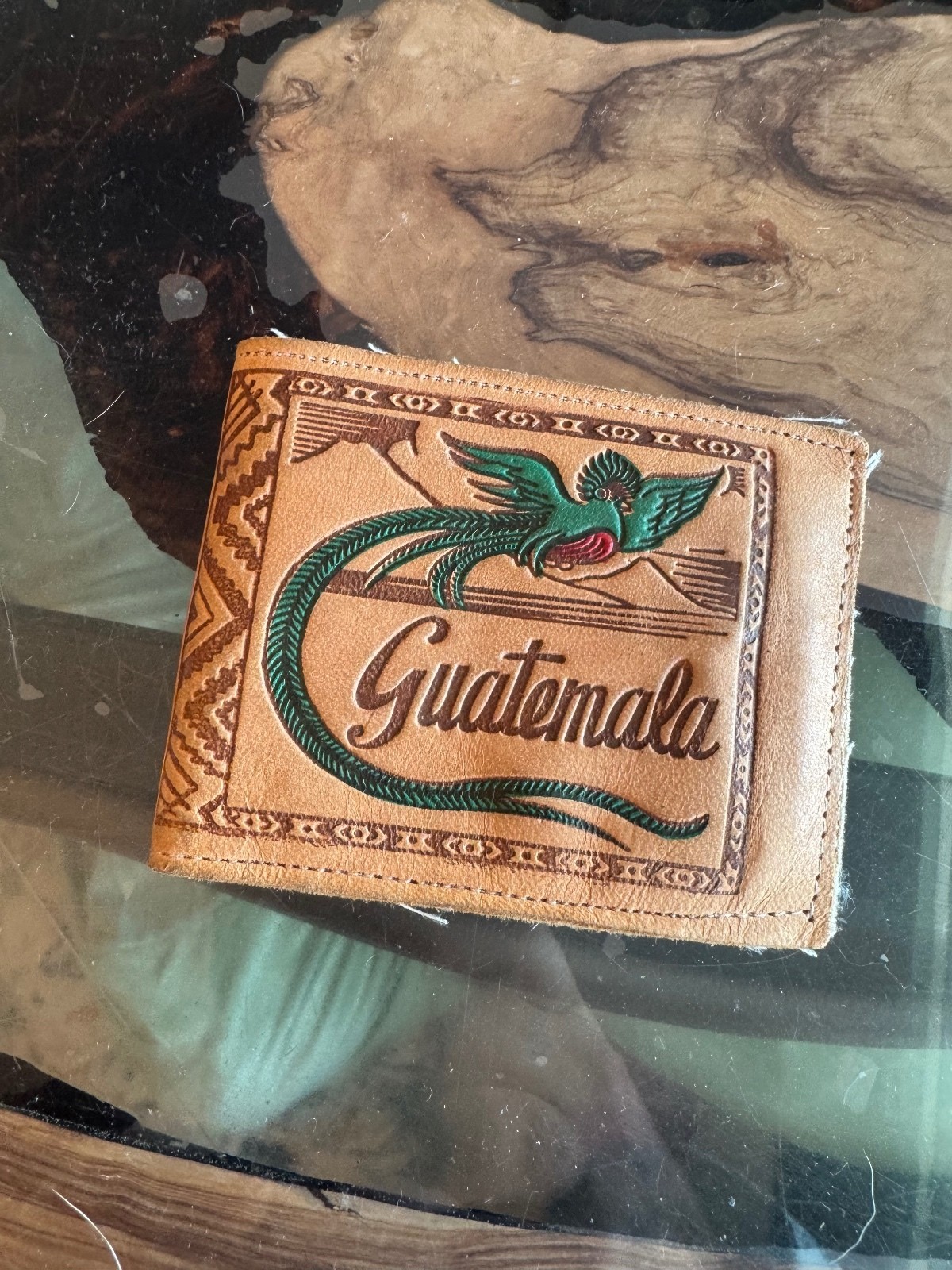 Handcrafted Leather Guatemala Bifold Bird Wallet