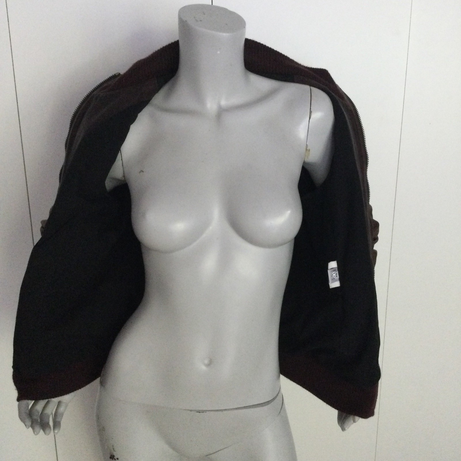 D&G Dolce & Gabbana Brown Leather Bomber Jacket Size IT 44