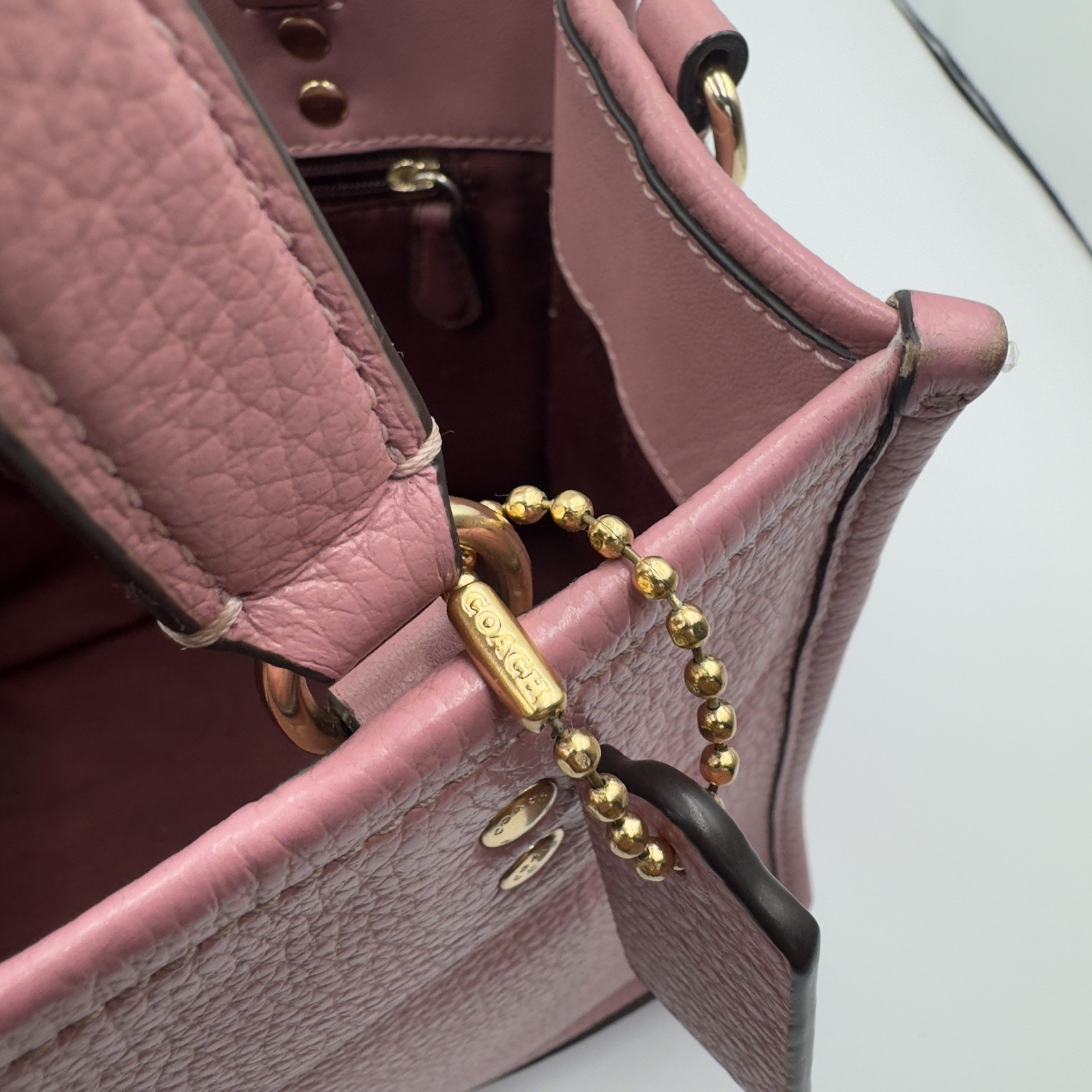 Coach Dempsey Tote 22 In True Pink Style C0971 Small Pebbled Leather bag