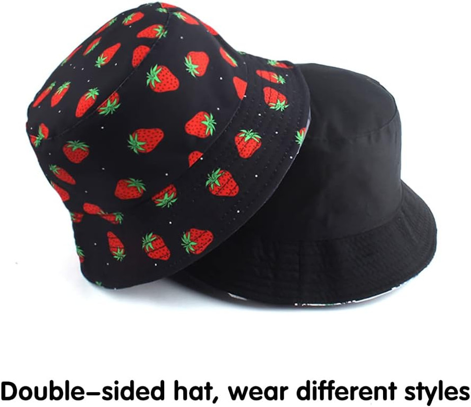 Unisex Bucket Hat Beach Sun Hat Aesthetic Fishing Hat for Men Women Teens, Rever