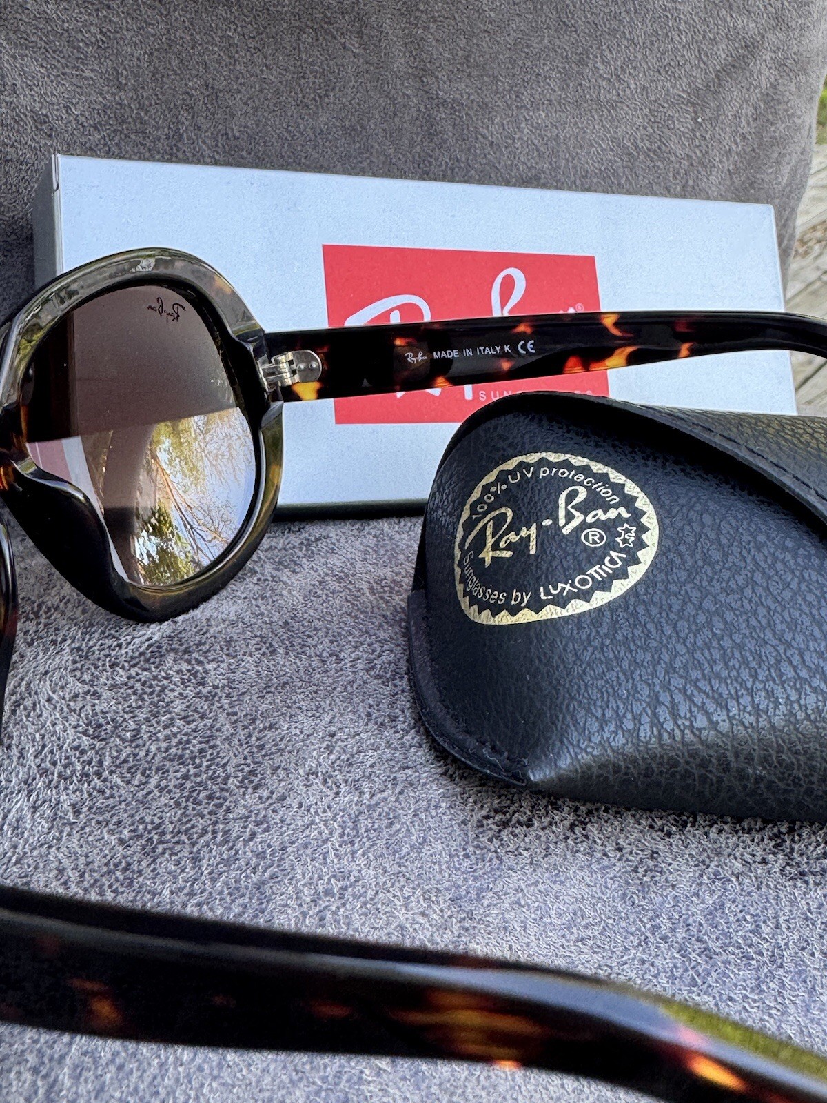 New Ray-Ban Jackie Ohh II Tortoise/ Gradient Brown 60mm Sunglasses RB4098