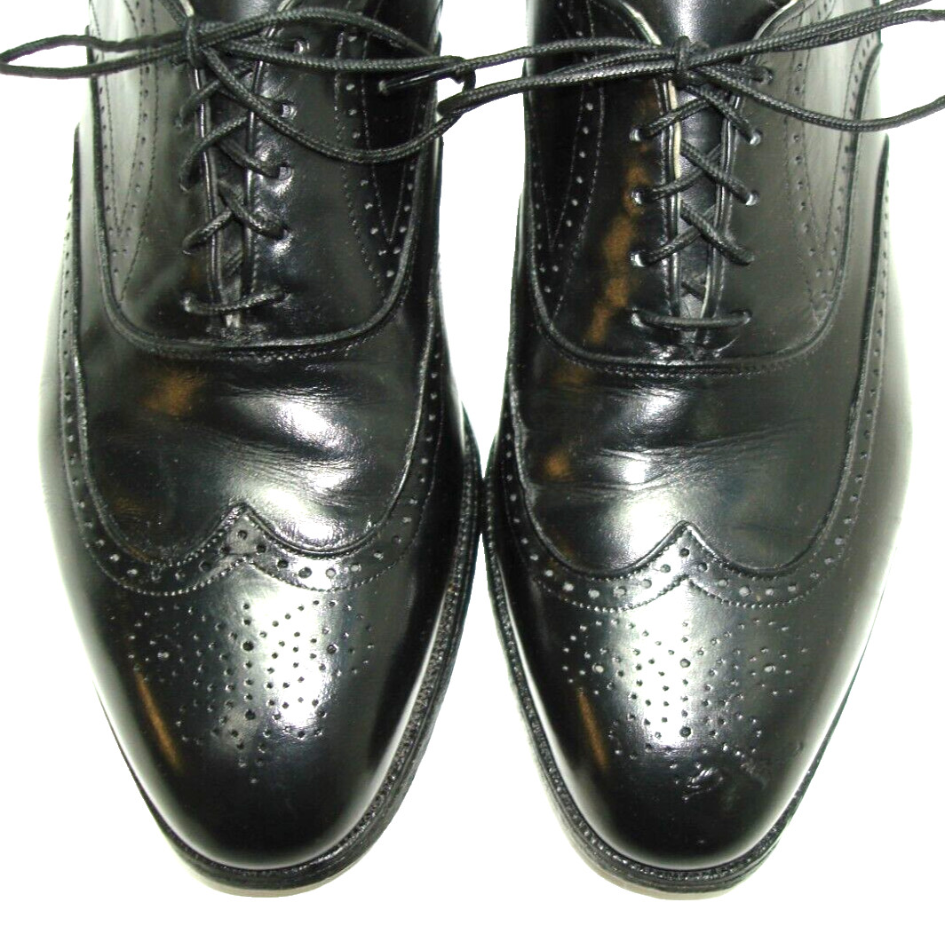 Men’s Shoes JOHNSTON & MURPHY Wingtip Brogue Balmoral Sz 8.5 D Black Leather