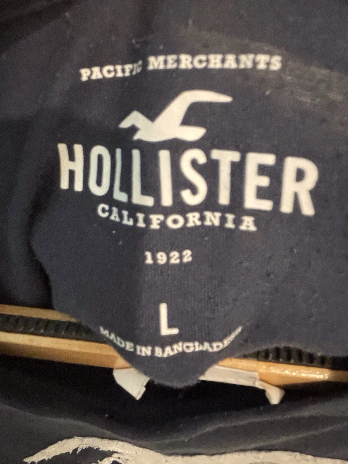 Hollister Men’s Cotton Graphic Print Crew Neck Short Sleeve T-Shirt Navy L