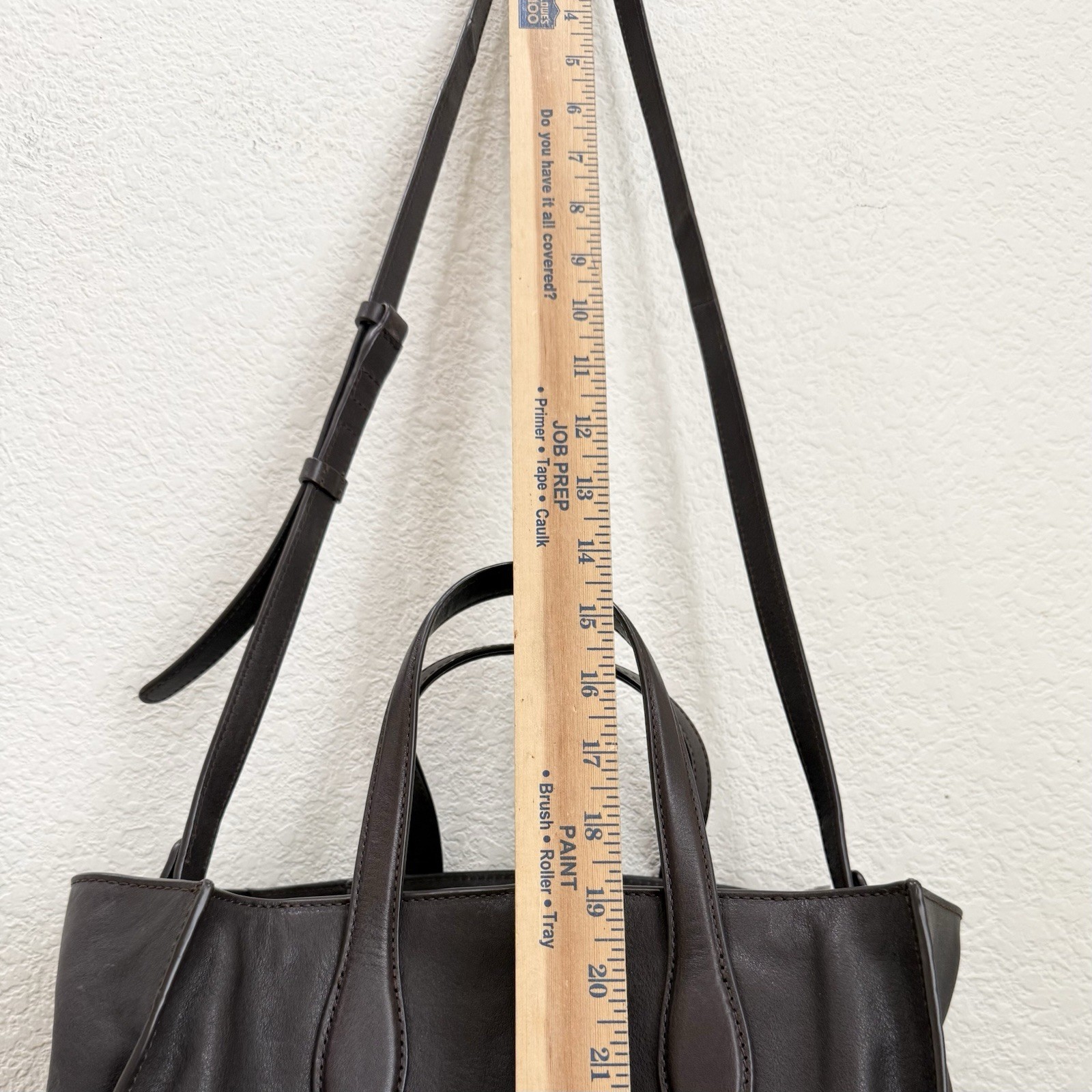 MASSIMO DUTTI Nappa Leather Brown Medium MD Icon Tote Bag EUC