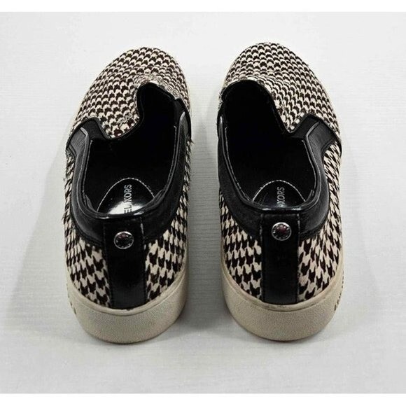 Michael Kors Keaton Black White Print Smooth Feel Sneaker Shoe Sz 6.5