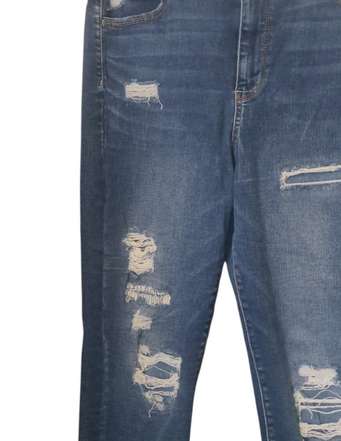 American EagleSize 16 Next Level Stretch Skinny Jeans Distressed Ripped Raw Hem