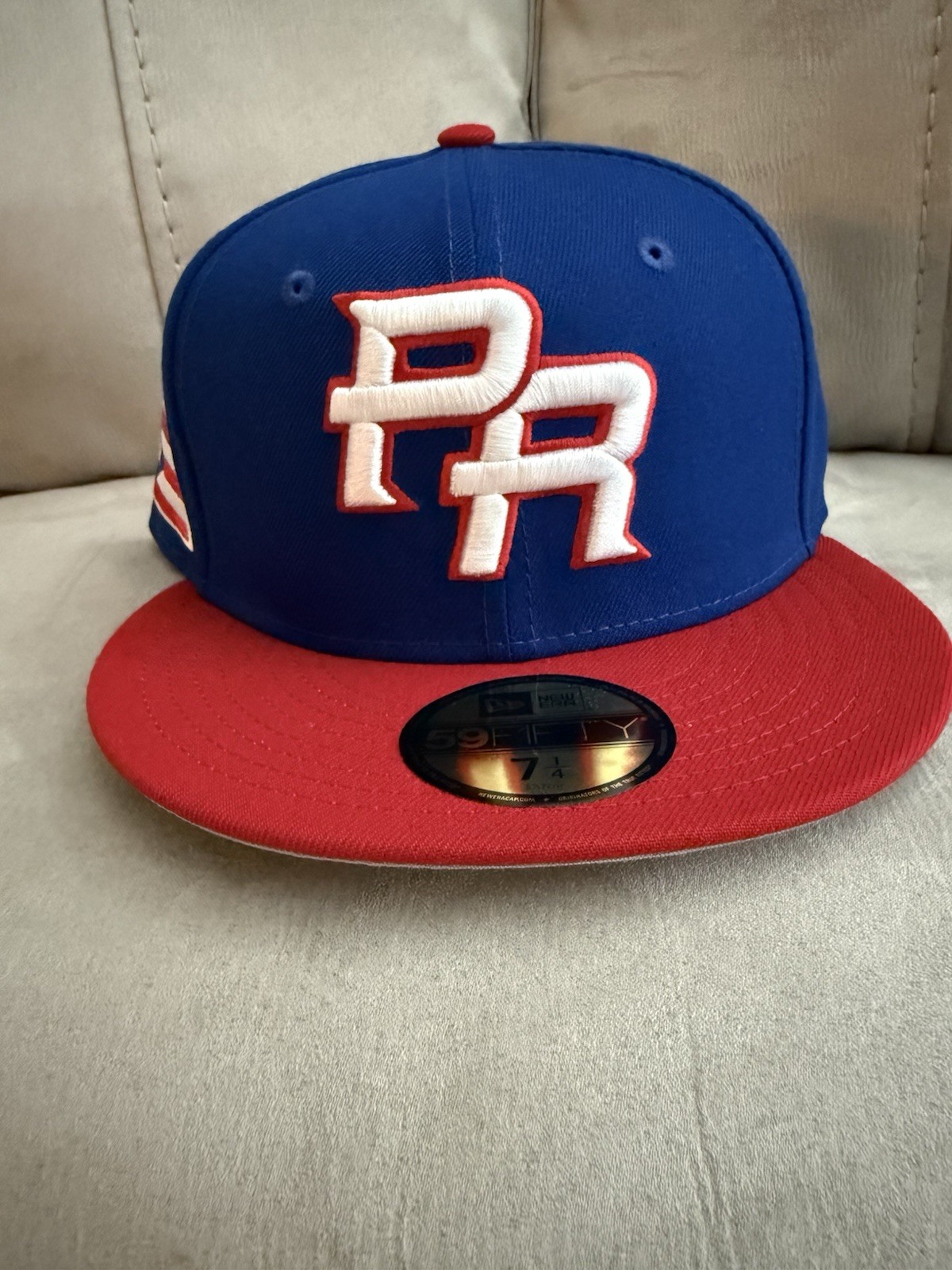 New Era Puerto Rico Flag Colorblock Fitted Baseball Cap Blue/Red/White 7 1/4