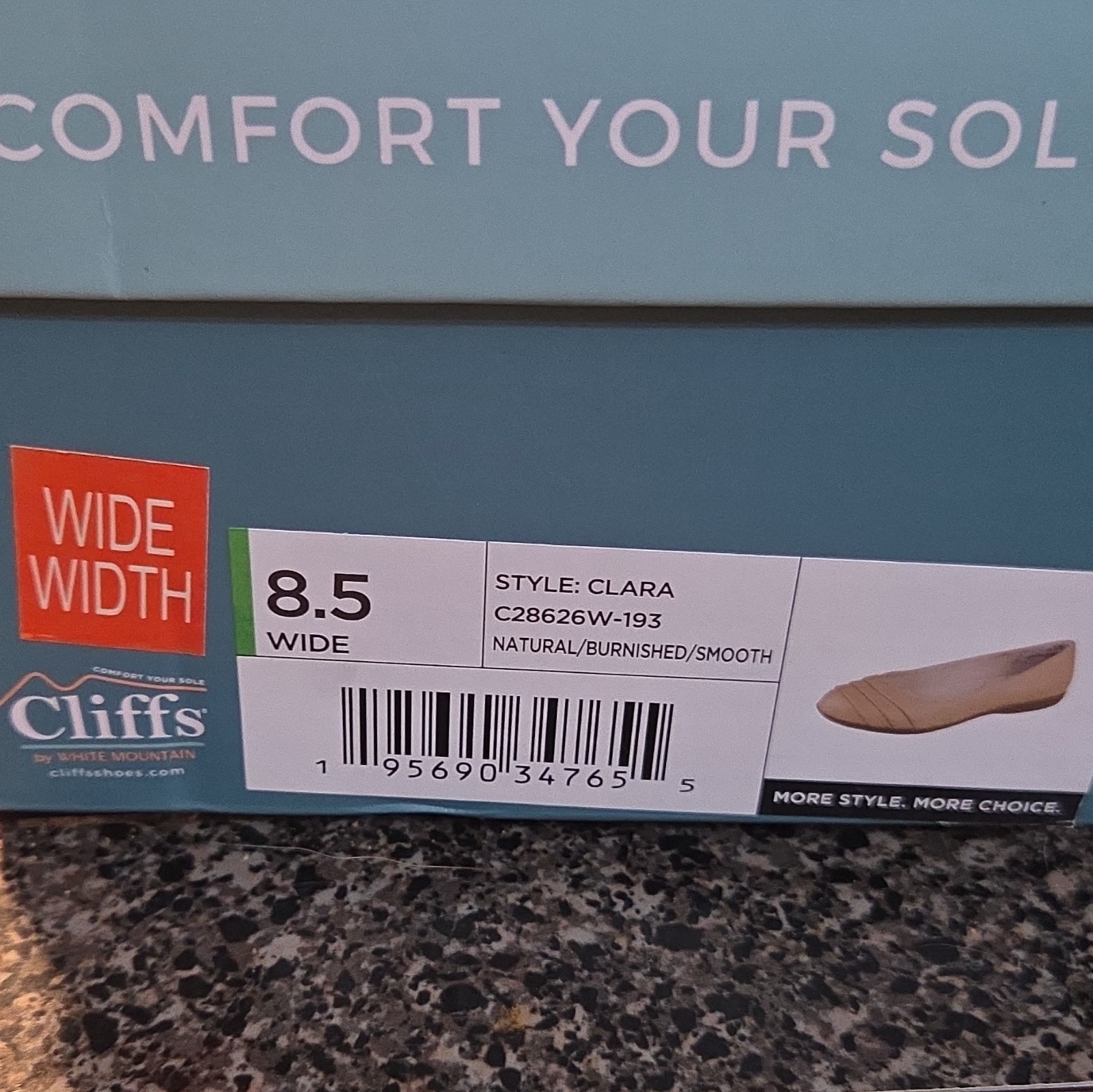 Cliffs by White Mountain Clara Ballet Flats 8.5W Natural Comfort Synthetic MPN