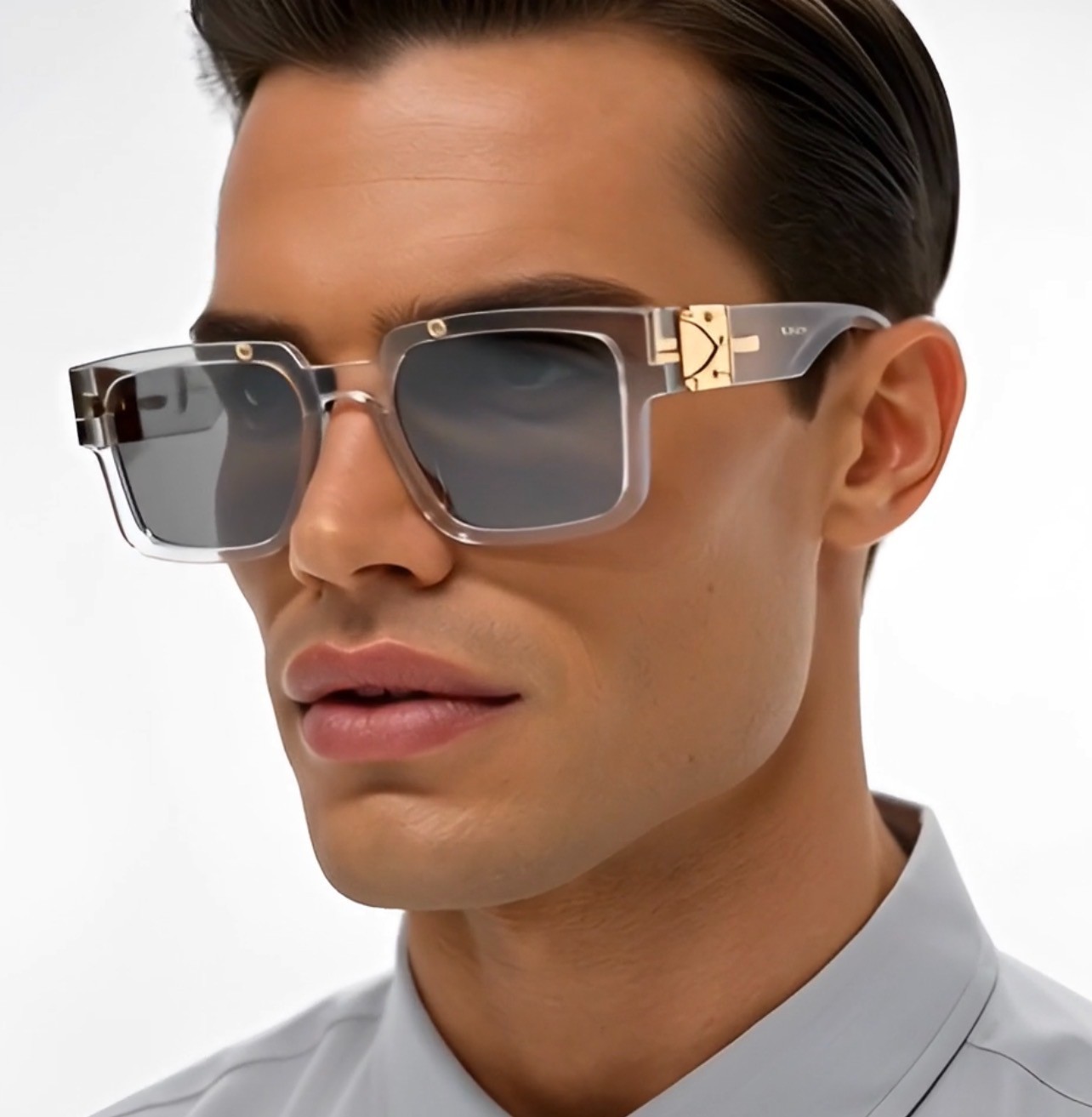 MEN OVERSIZED THICK SHADES SQUARE SUNGLASSES RETRO DESIGNER FASHION CLASSY 2023