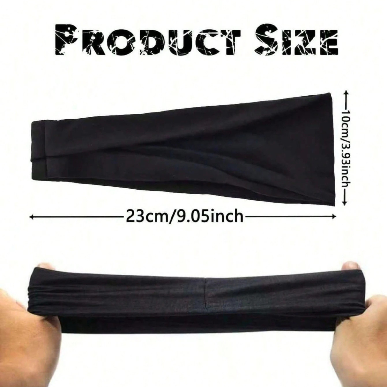 1pc Japanese Style Black Headband Stretchy Sports Casual Wear Hair Band For Men