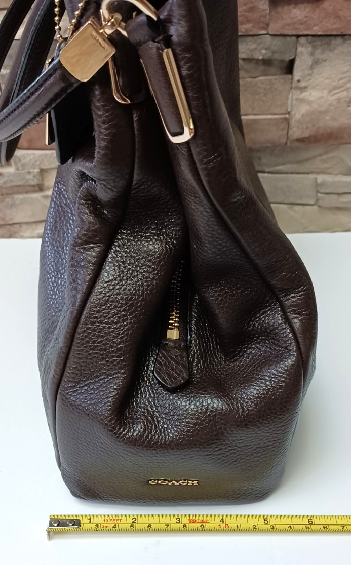 Vintage Coach Madison Phoebe 26224 DARK BROWN Pebbled Leather Bag 2010s * NOS