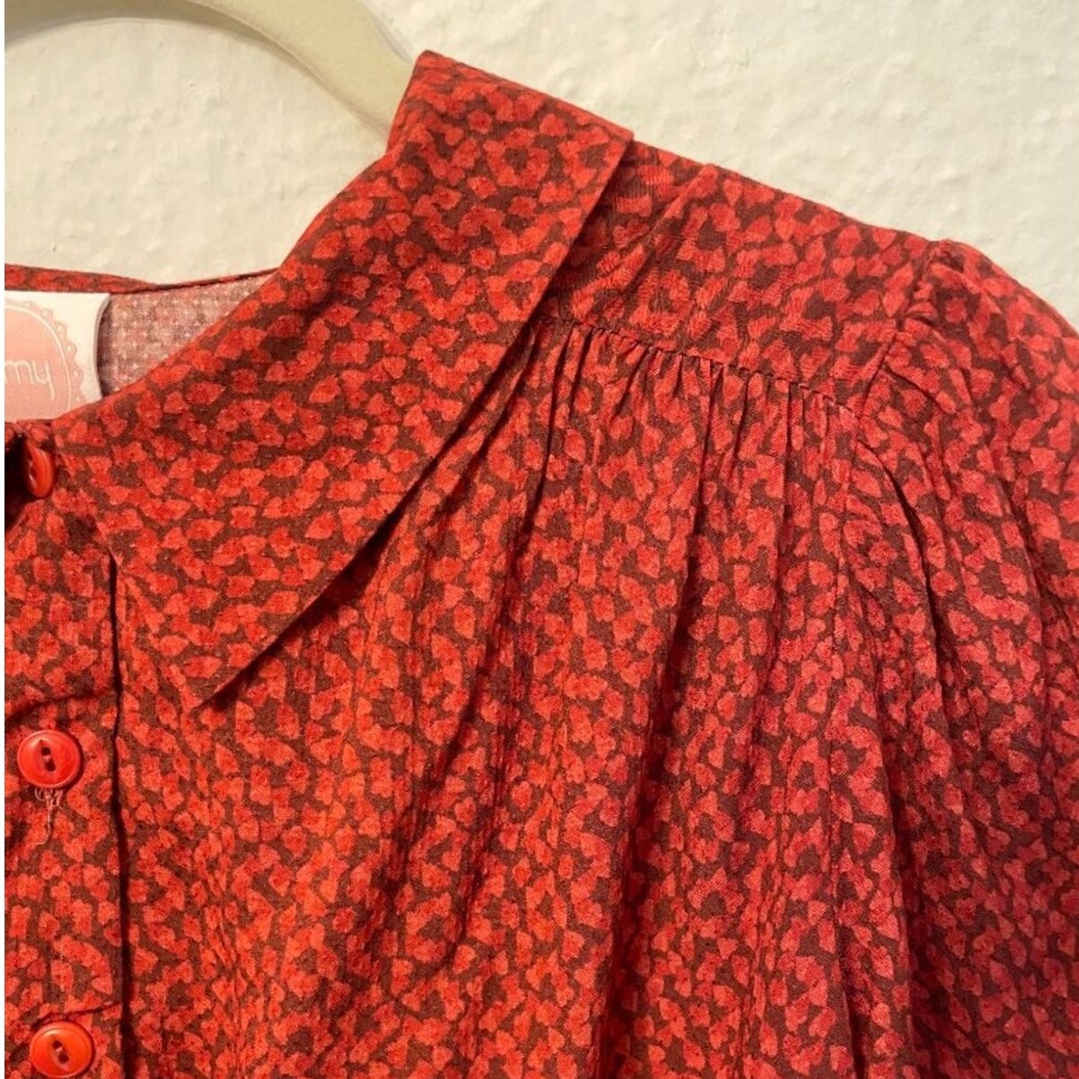 Emmy Design Sweden That Same Old Favorite Blouse Red Print 1930s Retro Academia