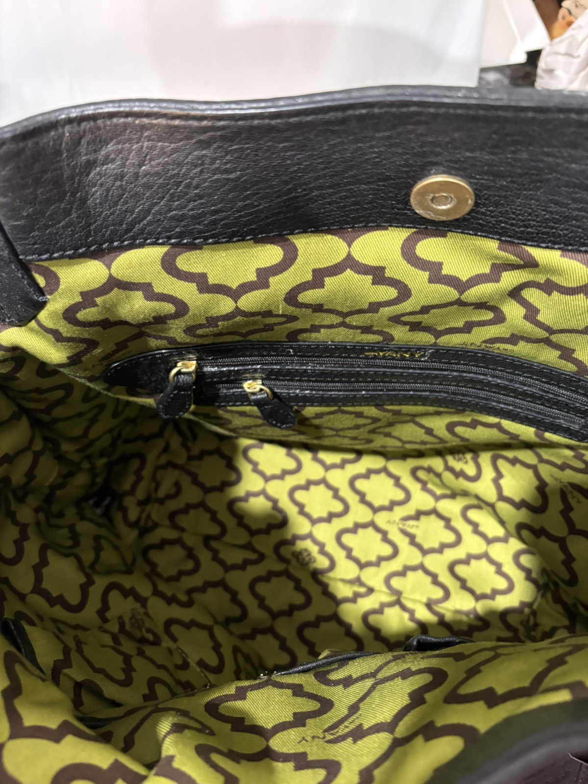 OrYany Distressed Pebbled Leather Bag Satchel Hand Bag Golden Hardware Ret $585