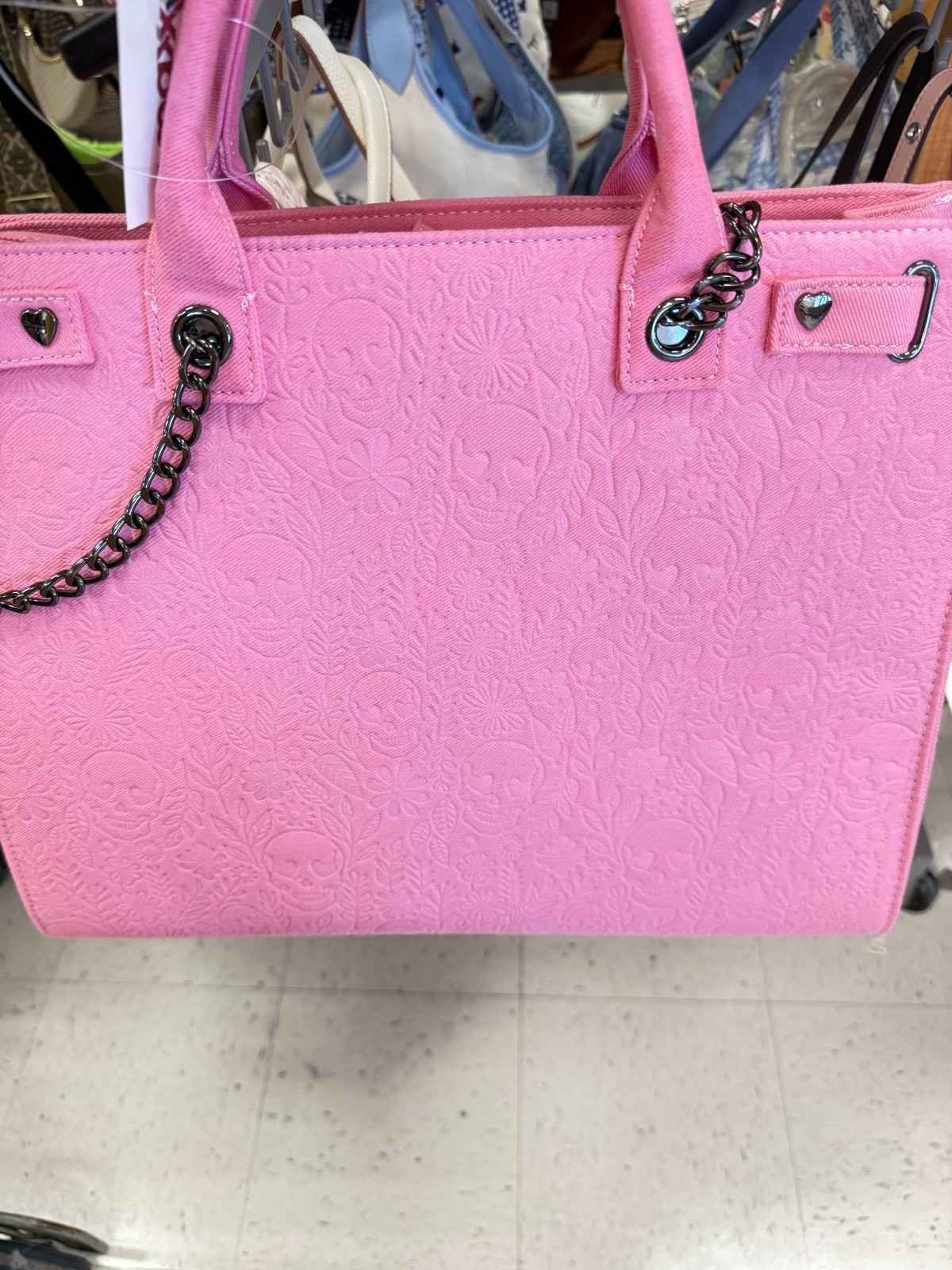 NWT Betsey Johnson XOKIARA pink skull Large Tote Bag w/ wristlet