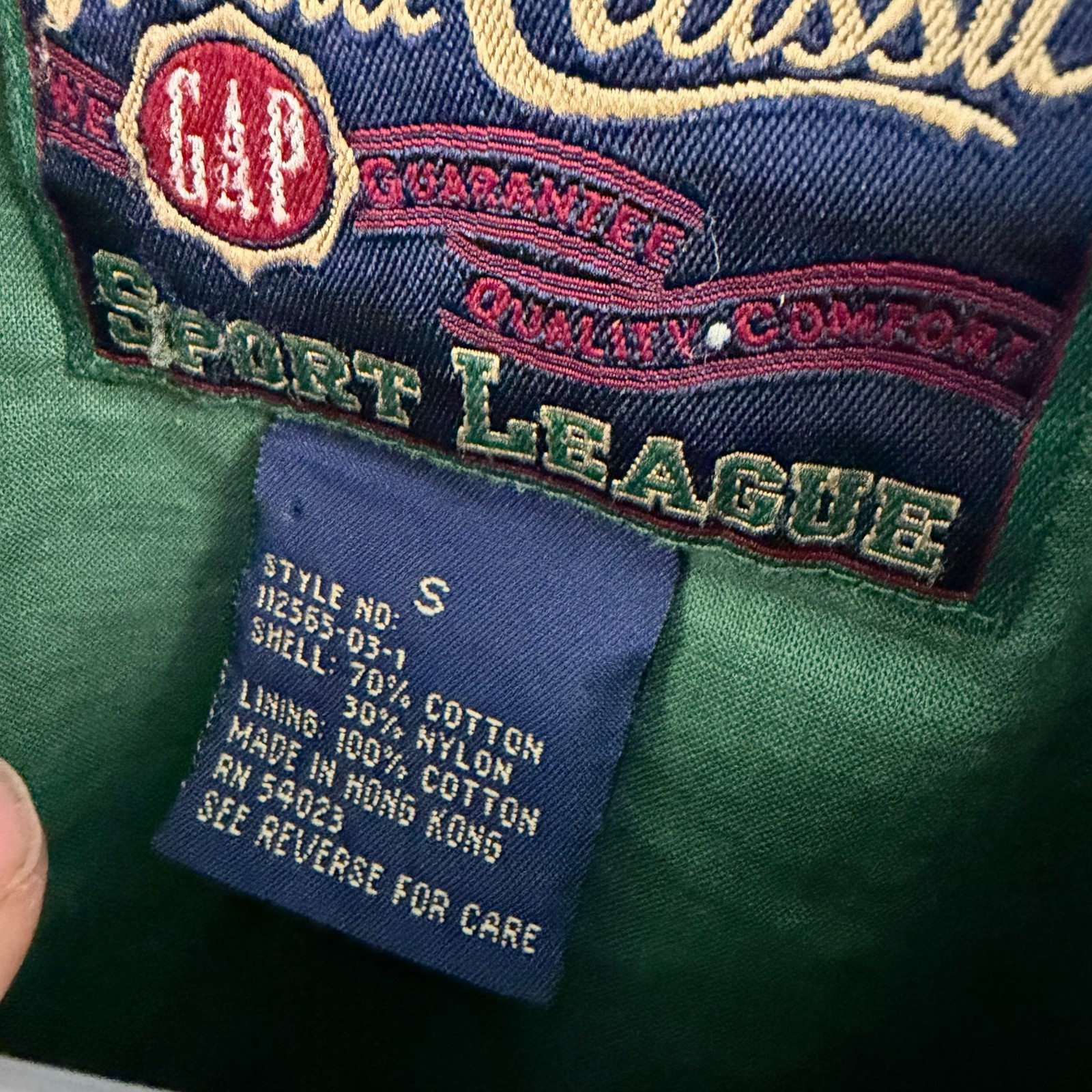 Vintage 90s Gap Fatigue Full Zip Cotton Blend Jacket Faded Lightweight Green