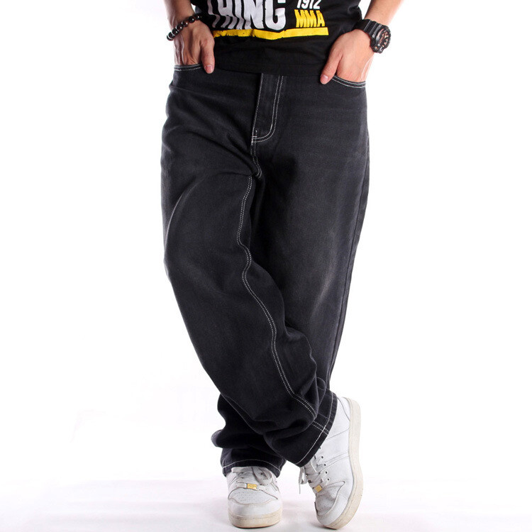 Men’s Washed Jeans Hip hop Pants Baggy Trousers Oversized 34 36 38 40 42 44 46