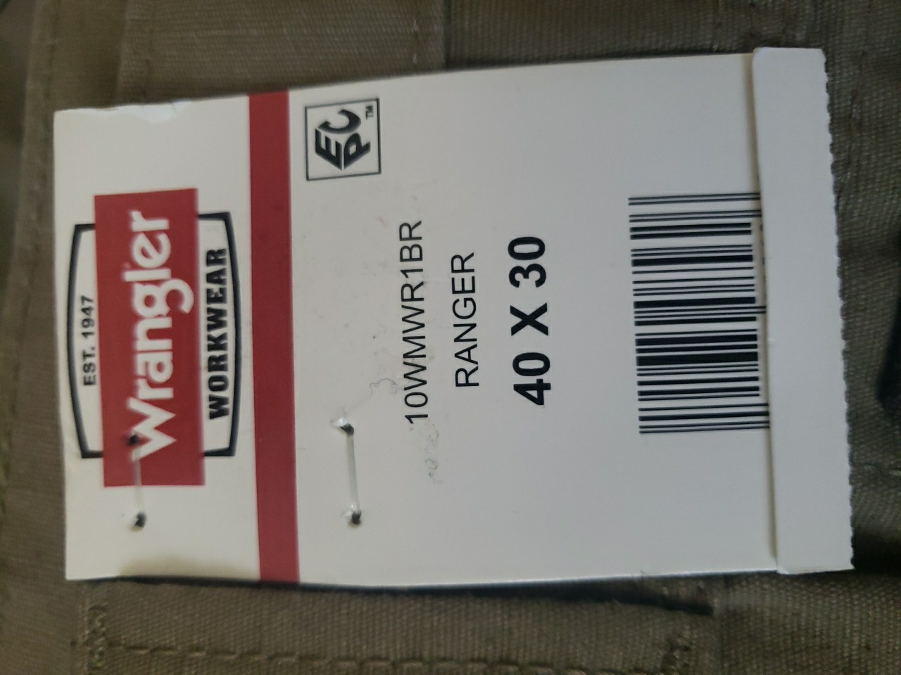Wrangler® Men’s Khaki Workwear Ranger Cargo Pants Size 40 X 30 NEW