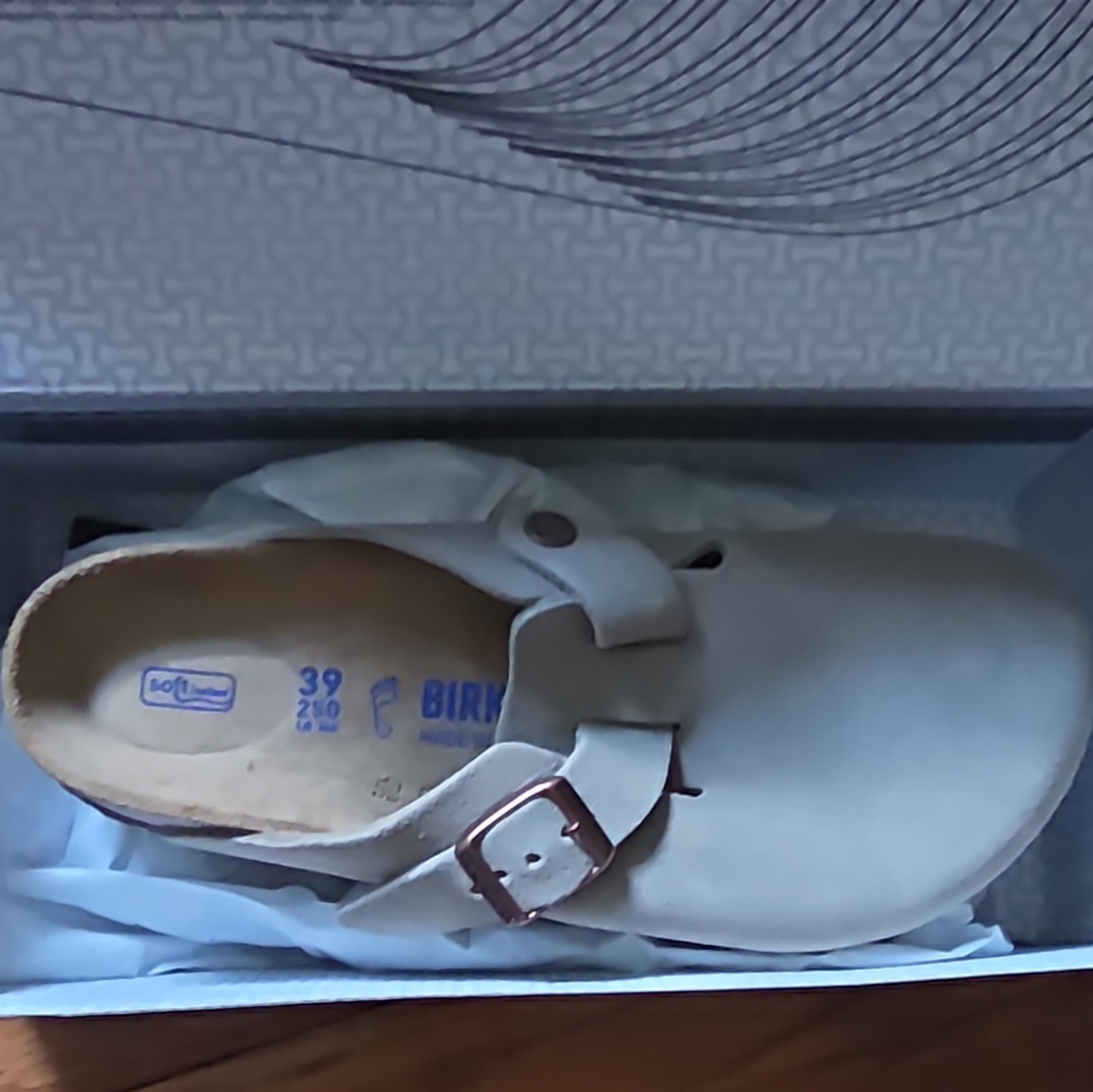 Birkenstock Boston Taupe Suede Clog Sandals Adjustable Strap EU 39 Regular