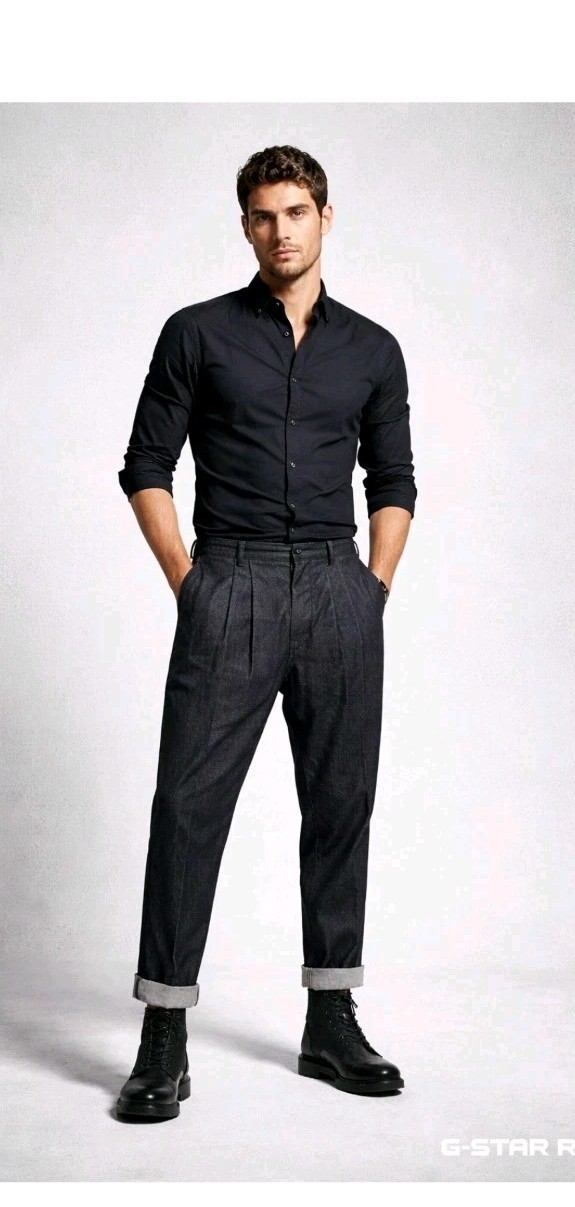 G Star Raw Varve Relaxed Pleated Chino Size 30 Dark Wash Blue 30X27