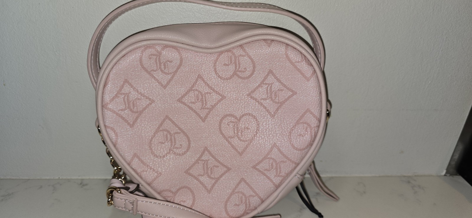 Juicy Couture Precious Moments Heart Crossbody Bag Pink Clay NWOT