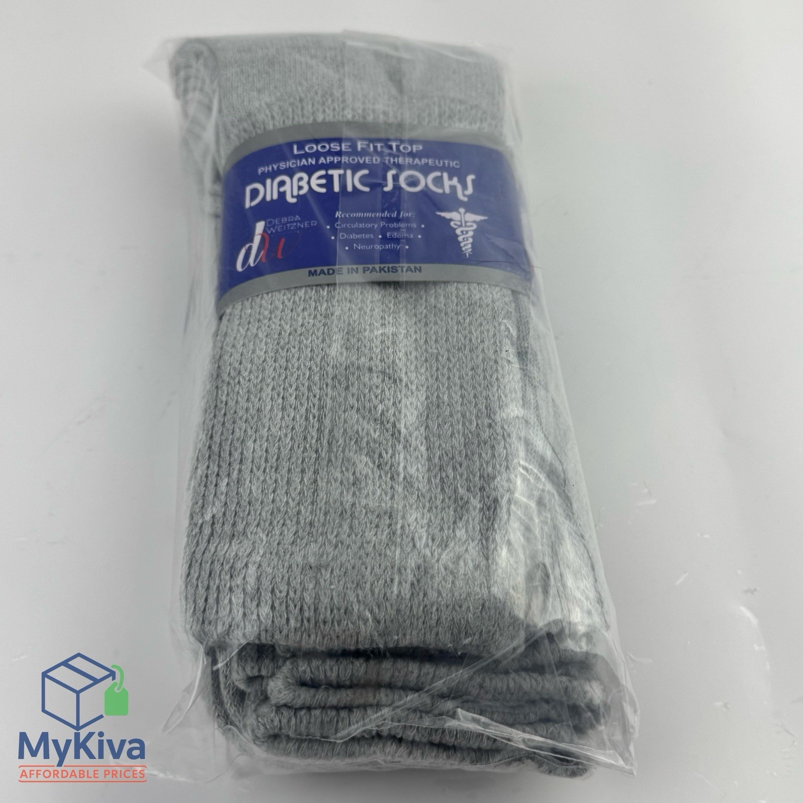 Diabetic GRAY CREW SOCKS circulatory Health Men Women Cotton Large 7-12
