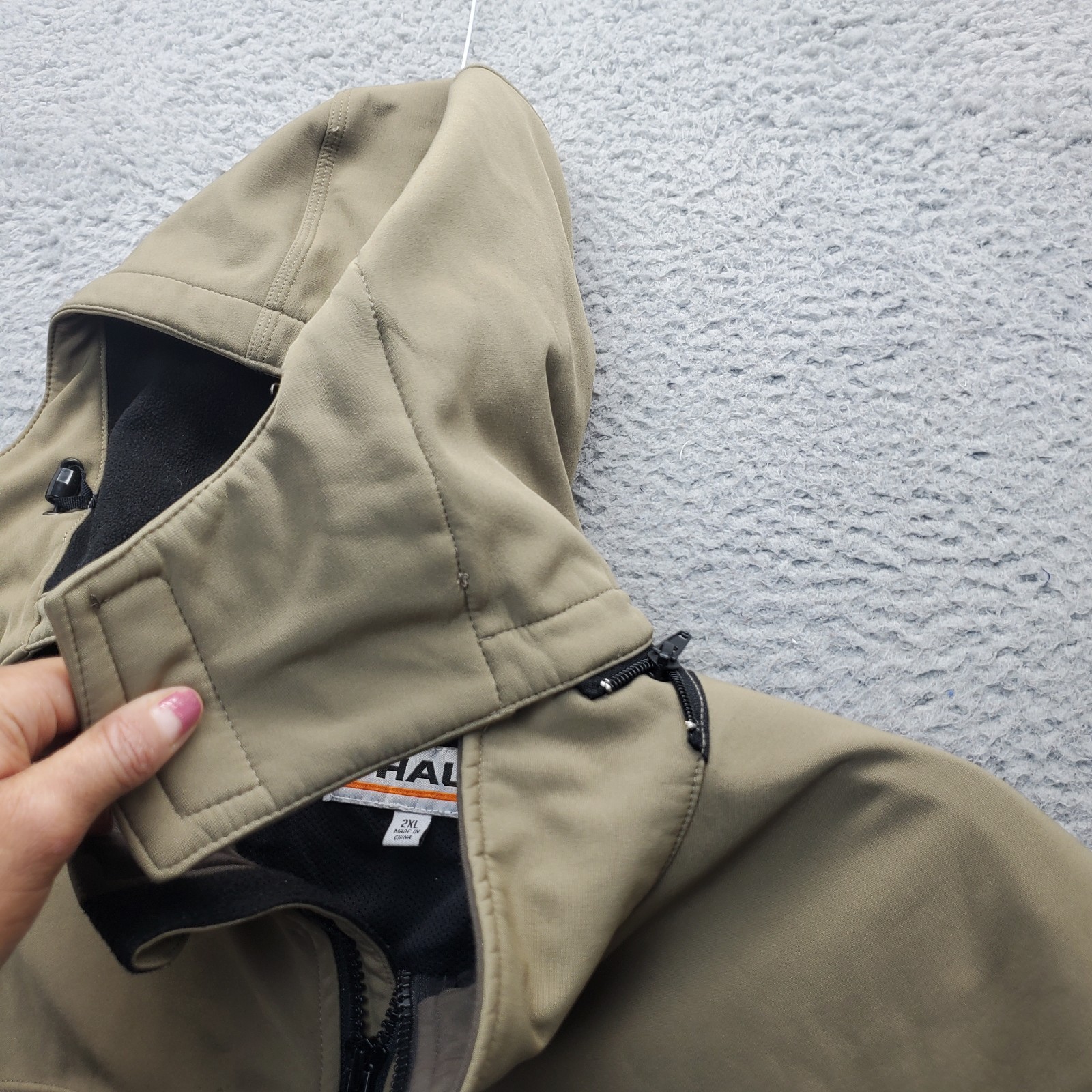 U-Haul Employee Jacket Mens 2XL Multi Fleece Lined Detachable Hood Logo Full Zip