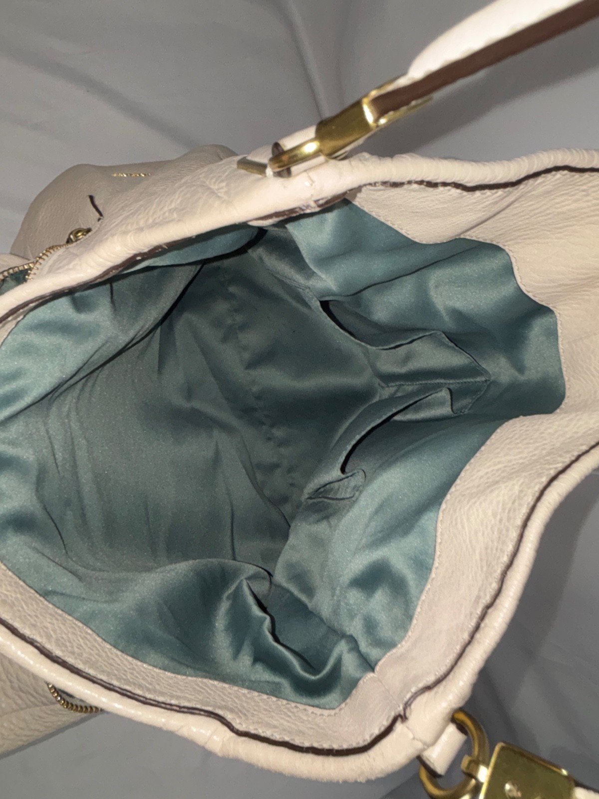 COACH Madison Phoebe 24621 Taupe Pebbled Leather Shoulder Bag