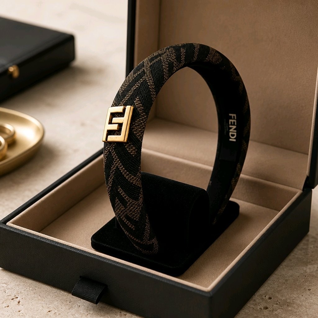 NEW FF Brown & Black Gold Label Women’s Fashion Headband Head Wear