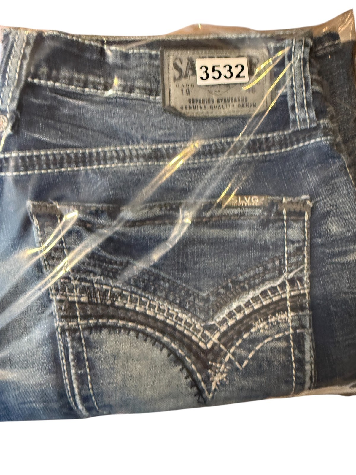 BKE Buckle Salvage Mayhem Bootcut Jeans Mens 34 (36×32) Blue Denim Regular Fit