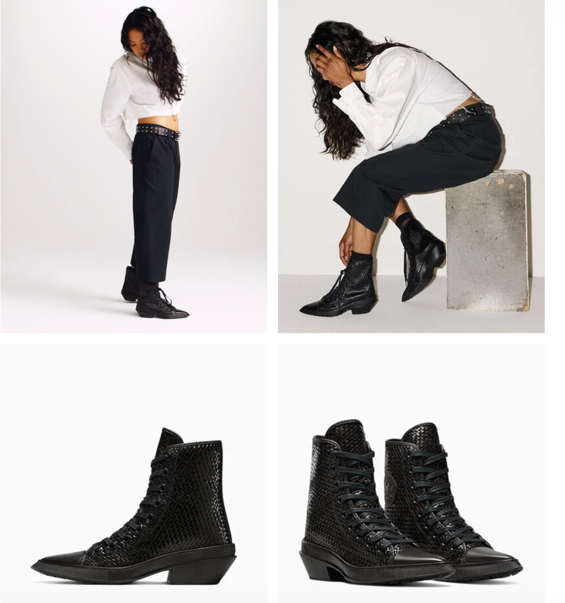 NEW Women CONVERSE Chuck 70 De Luxe Pointed Woven A15435C Leather Boots A13014C
