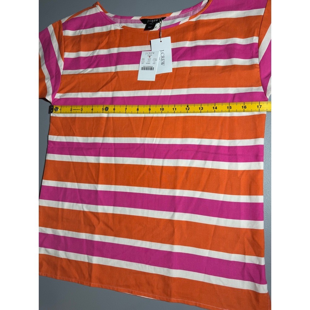 NWT J-Crew 100% Silk striped blouse PInk/multi xxs