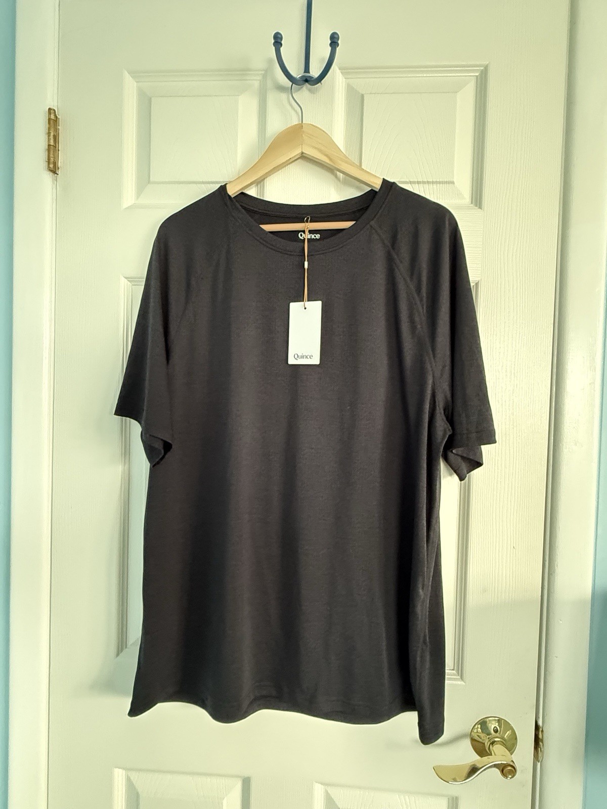 Quince Mesh Performance Training Tee Heather Black NWT Extra Large XL