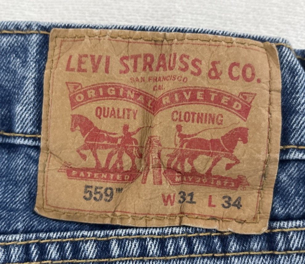 Levi’s 559 Relaxed Straight Jeans Mens 31×34 Blue Denim Excellent Condition