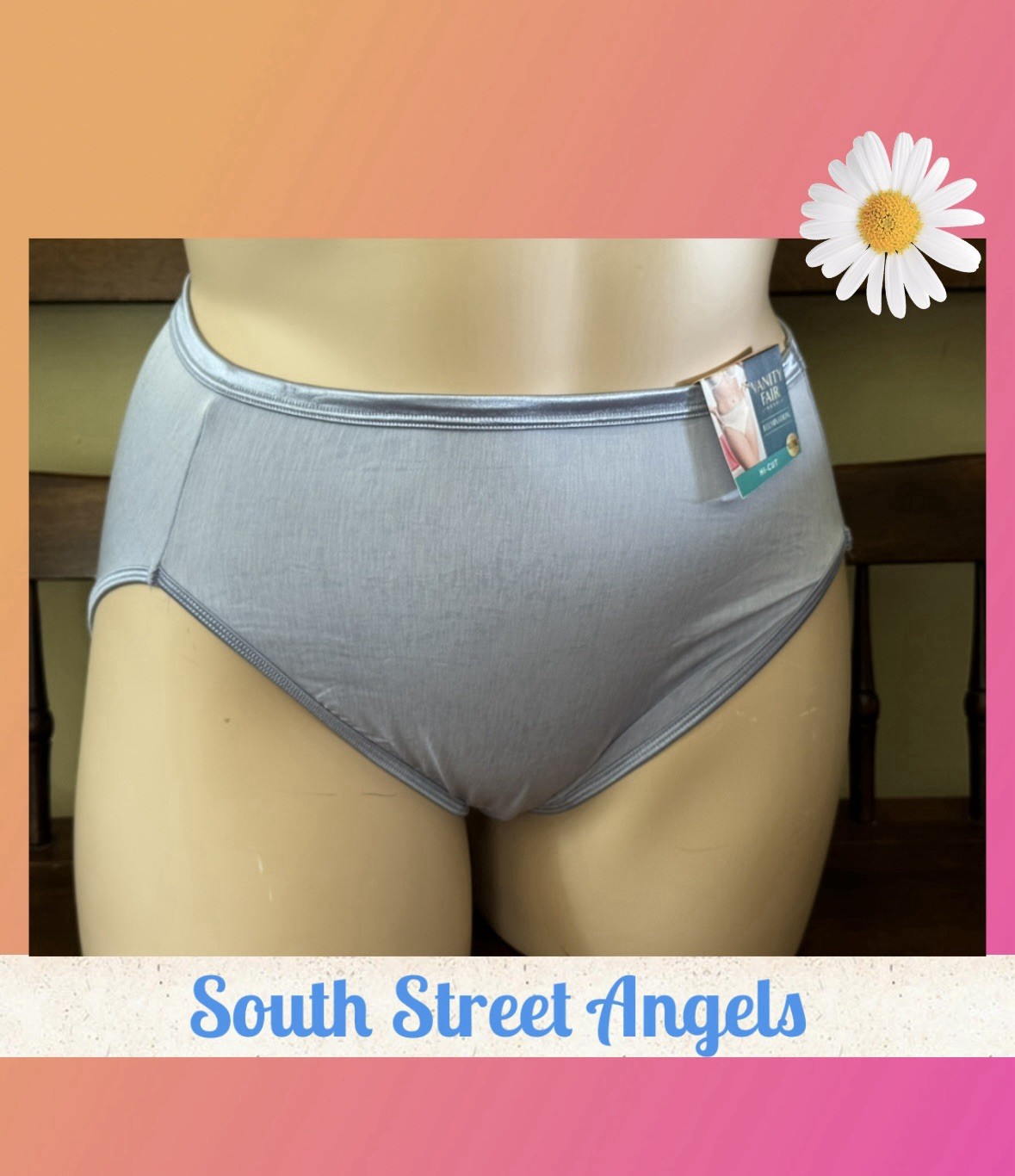 VANITY FAIR 13108 ROMANCE BLUE ILLUMINATION HICUT BRIEF PANTIES ~ 3XL / 10