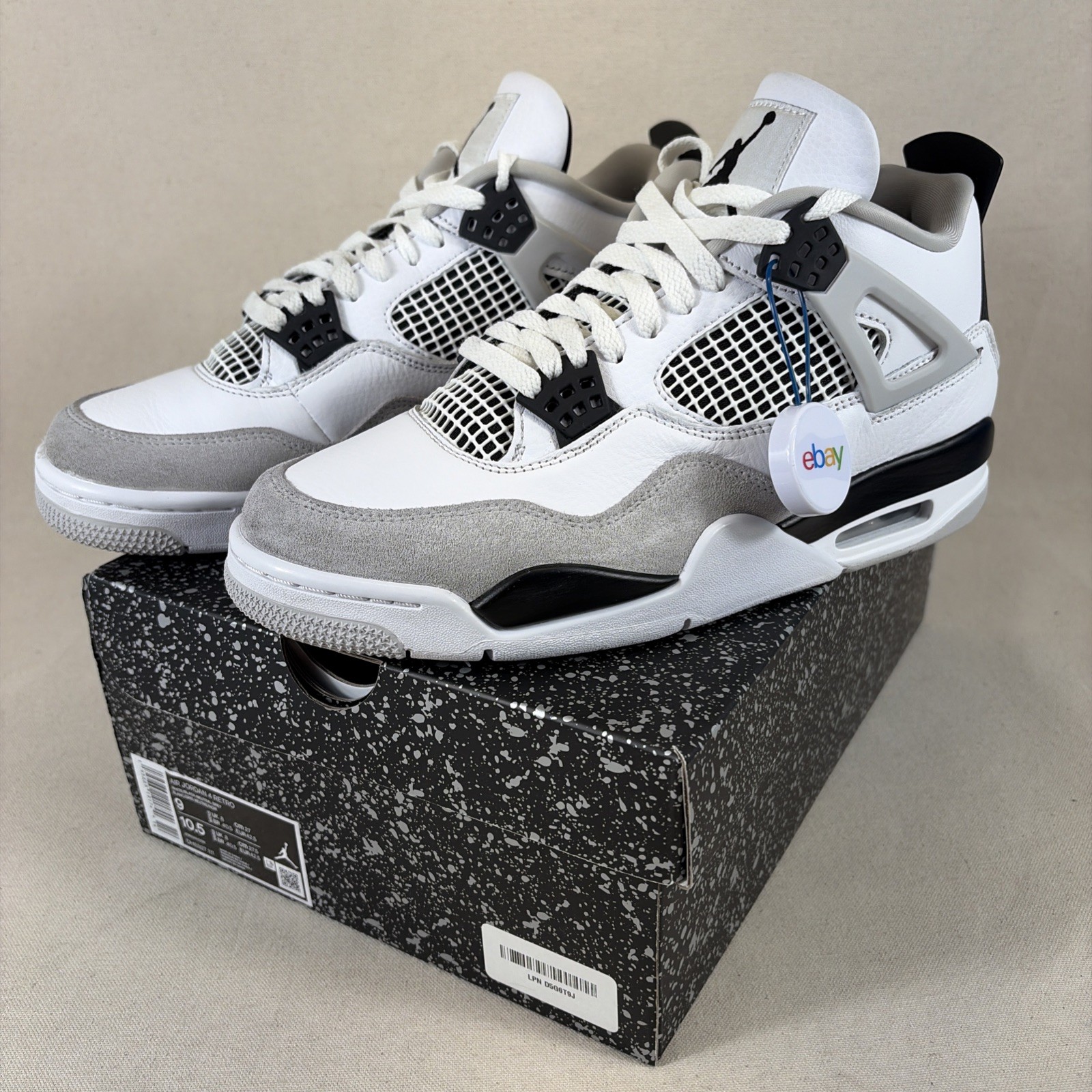 Nike Air Jordan 4 Retro Shoes Mens Sneakers Military Black DH6927-111 Size 9