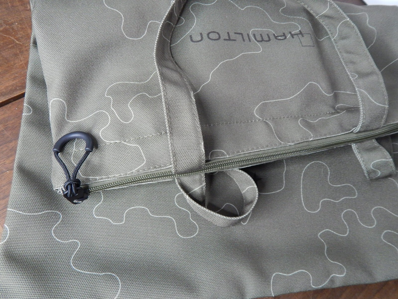 HAMILTON WATCHES zip up green tote bag