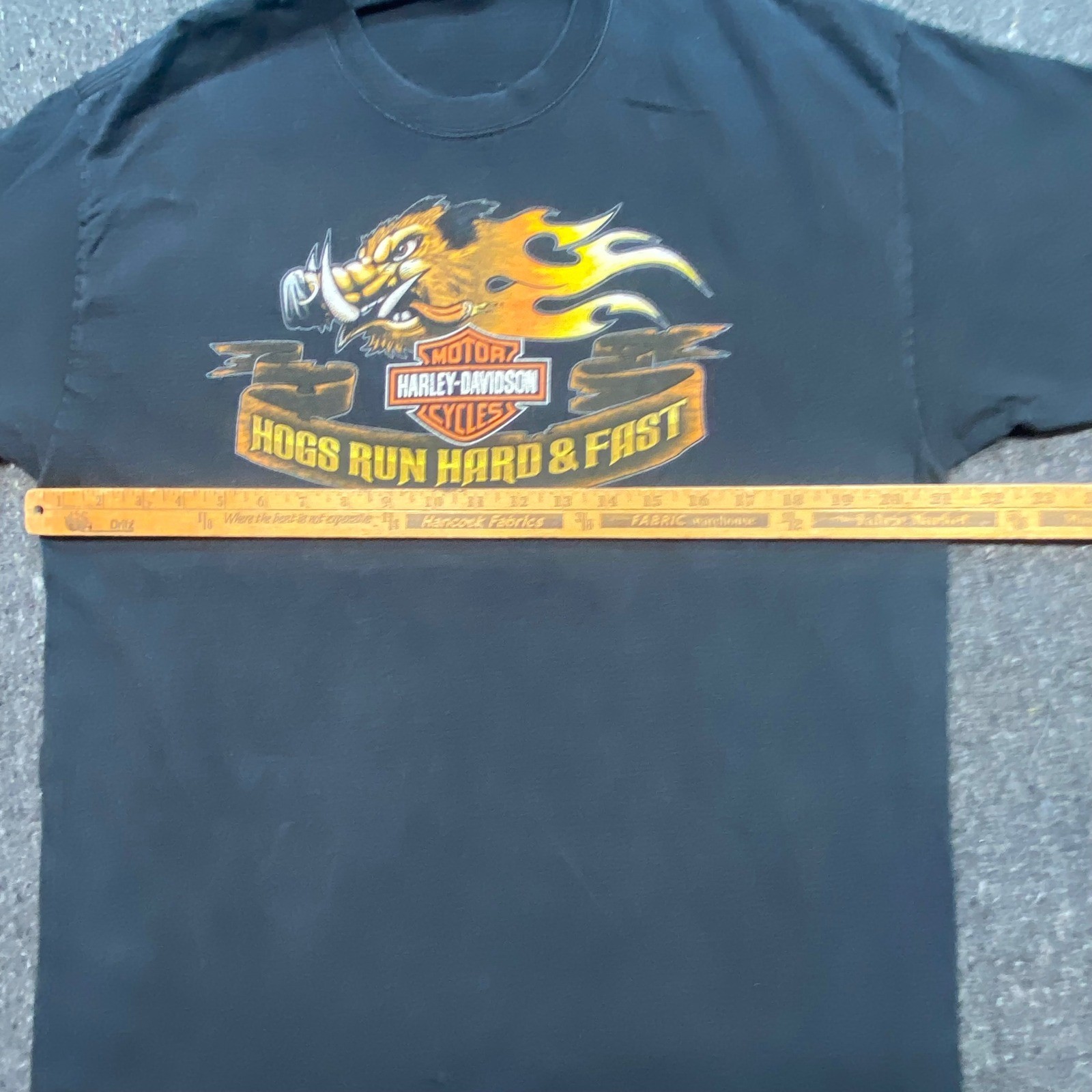 Harley Davidson Shirt Sz L Men Black Biker Hogs Run Hard Fast Amarillo Texas Tee