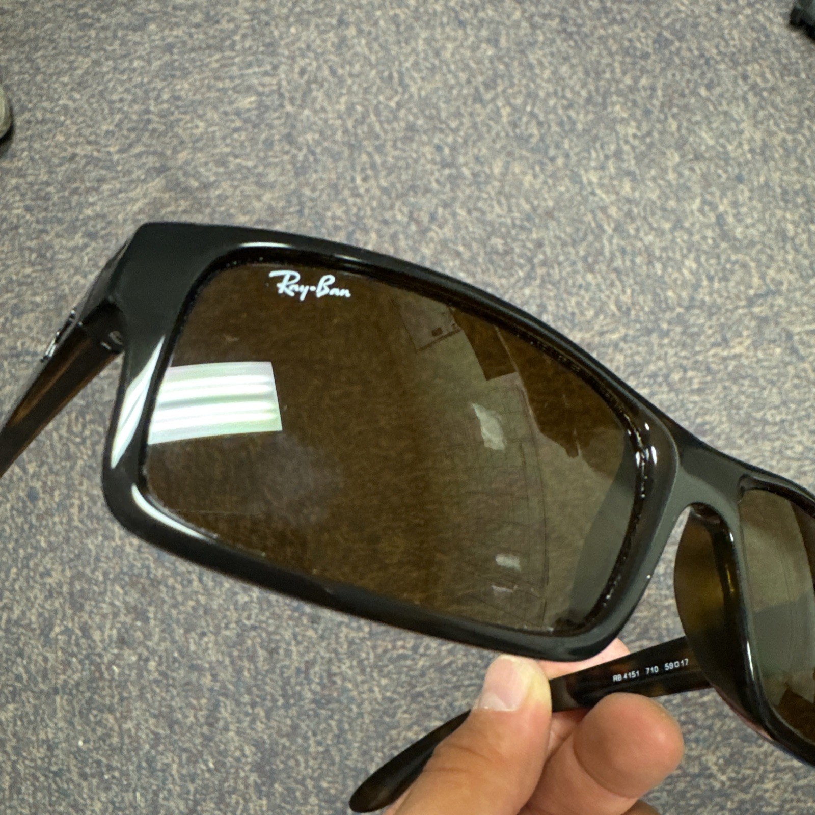 RARE New RAY-BAN Square Tortoise Havana Brown Active Sunglasses RB 4151 710
