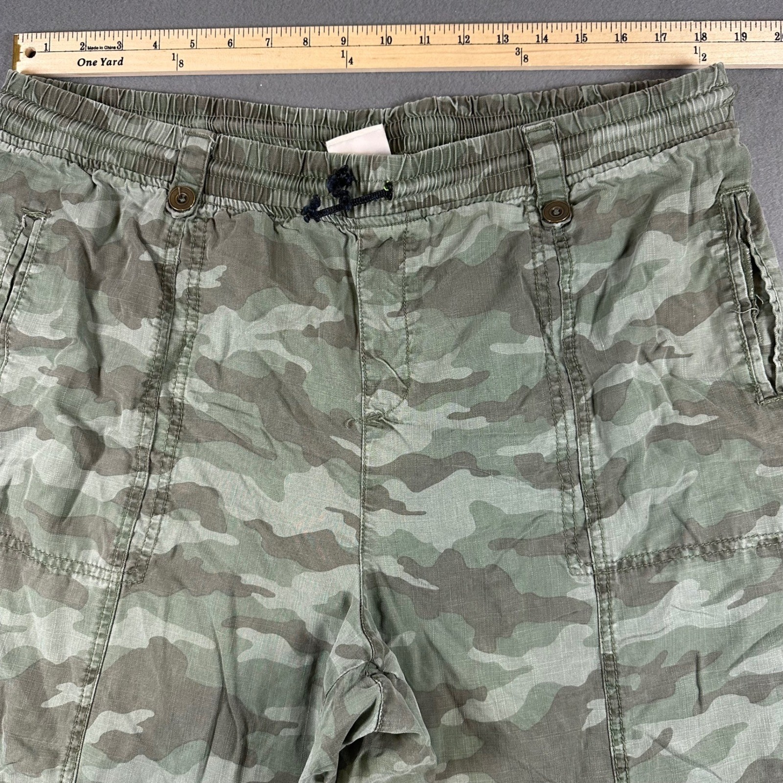 Knox Rose Green Camo Lyocell Jogger Pants XXL Elastic Waist Utility F241427