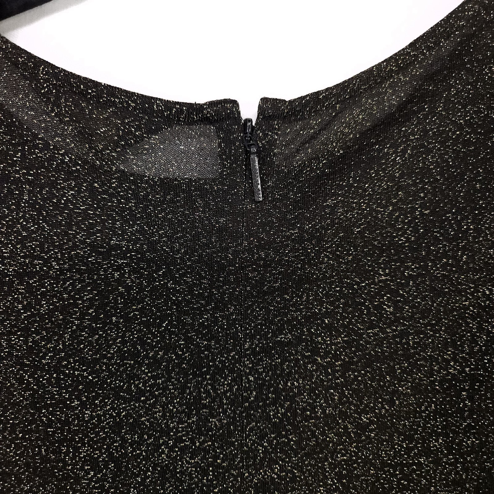 Ted Baker One Shoulder Sheer Bodycon Size 0 Gold Sparkle *NO Lining