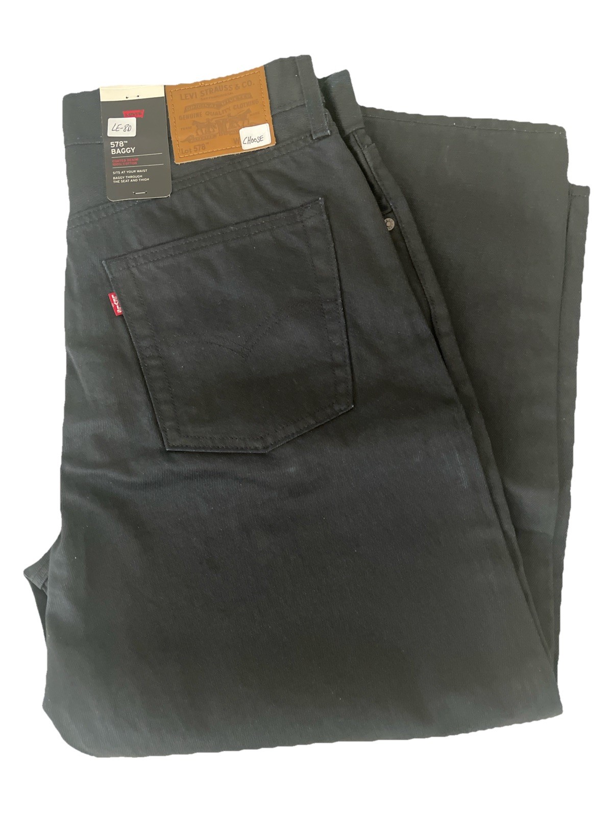 LEVI Premium 578 Baggy Coated. Black Choose Size